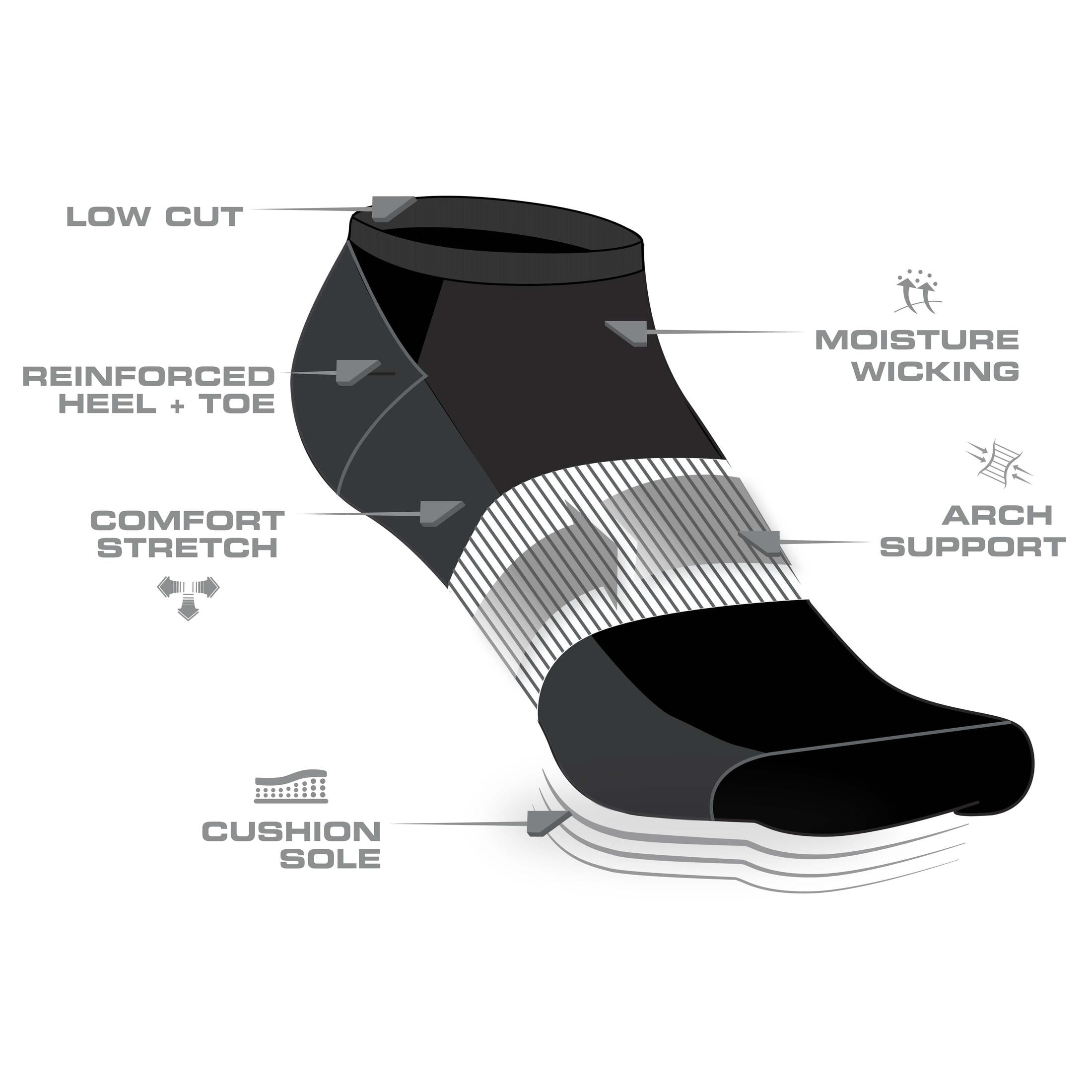 Avia Women's Performance Cushioned Low Cut Socks (Black, 10-Pack) lzwy7