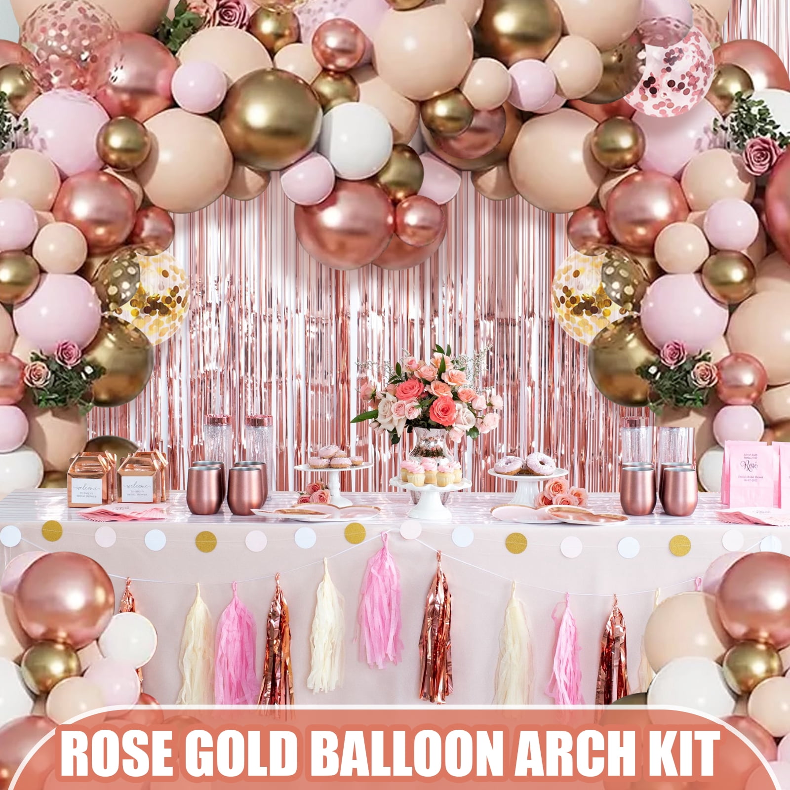 WODJR 84Pcs Rose Gold Balloon Arch Kit for Party Decorations (Rose Gold, 84 Pieces) lkg3f