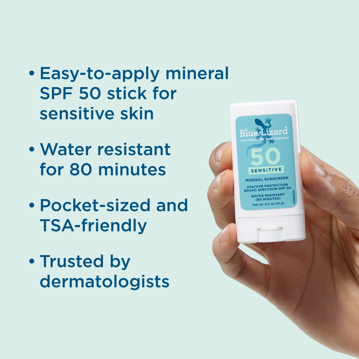 Blue Lizard Sensitive Mineral SPF 50 Sunscreen Stick (White, 0.5 oz) h6rzx