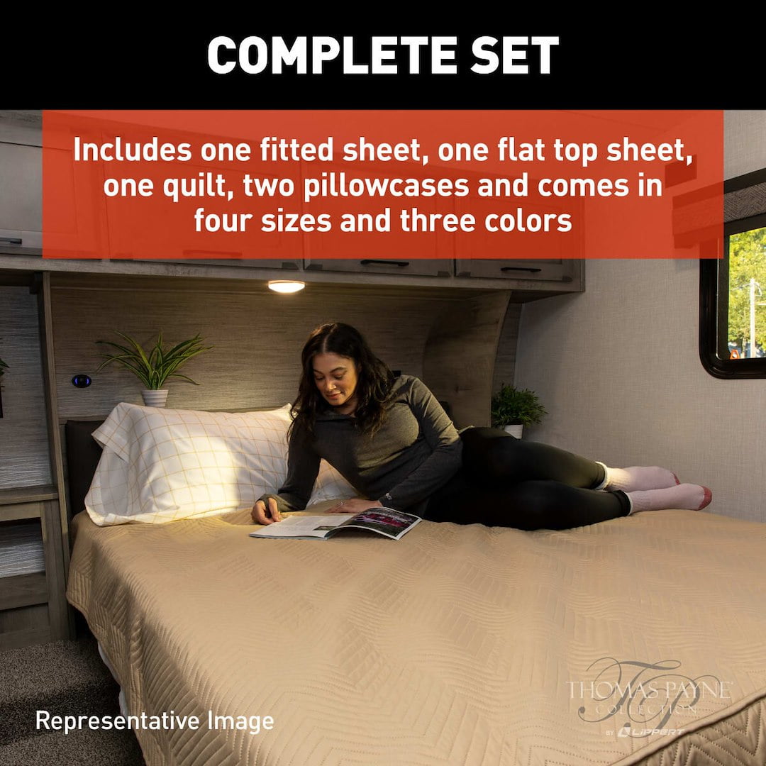 Lippert Thomas Payne Easy Zzzs RV Bedding Set (Queen, Gray) 5o59b