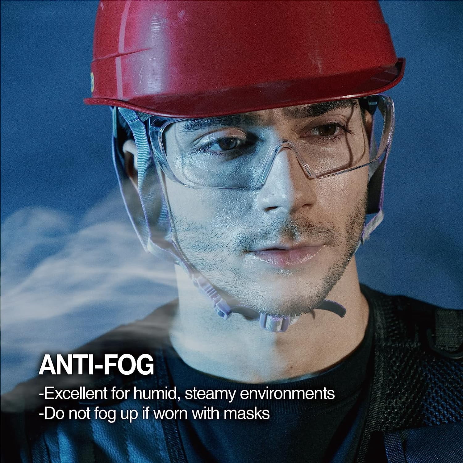 DEX FIT SG210 Safety Over Glasses, Impact Resistant Polycarbonate Lens, Anti-Fog & Anti-Scratch (Grey, One Size) vv8mv