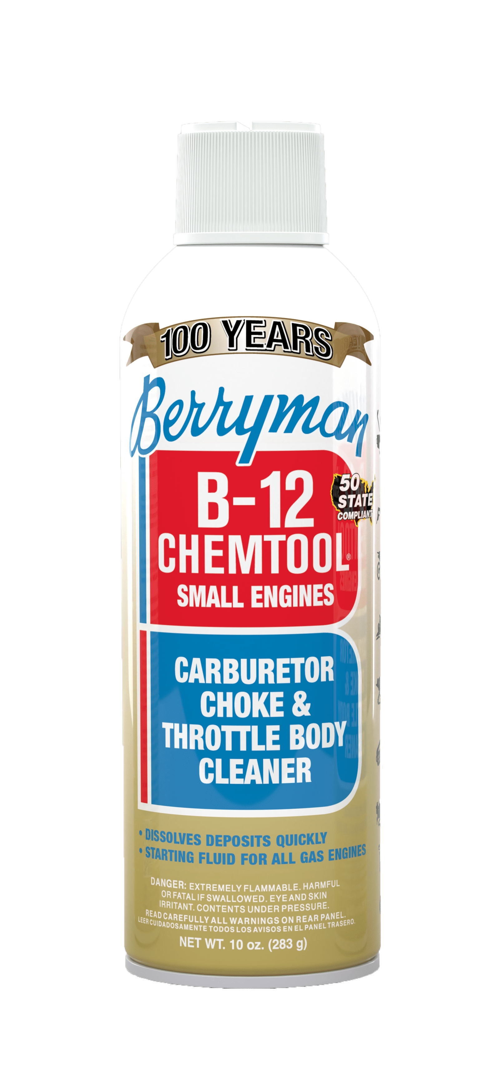 Berryman Products B-12 Chemtool Carburetor Cleaner High-Energy Solvent for Gas Engines (10 oz) ehdy8