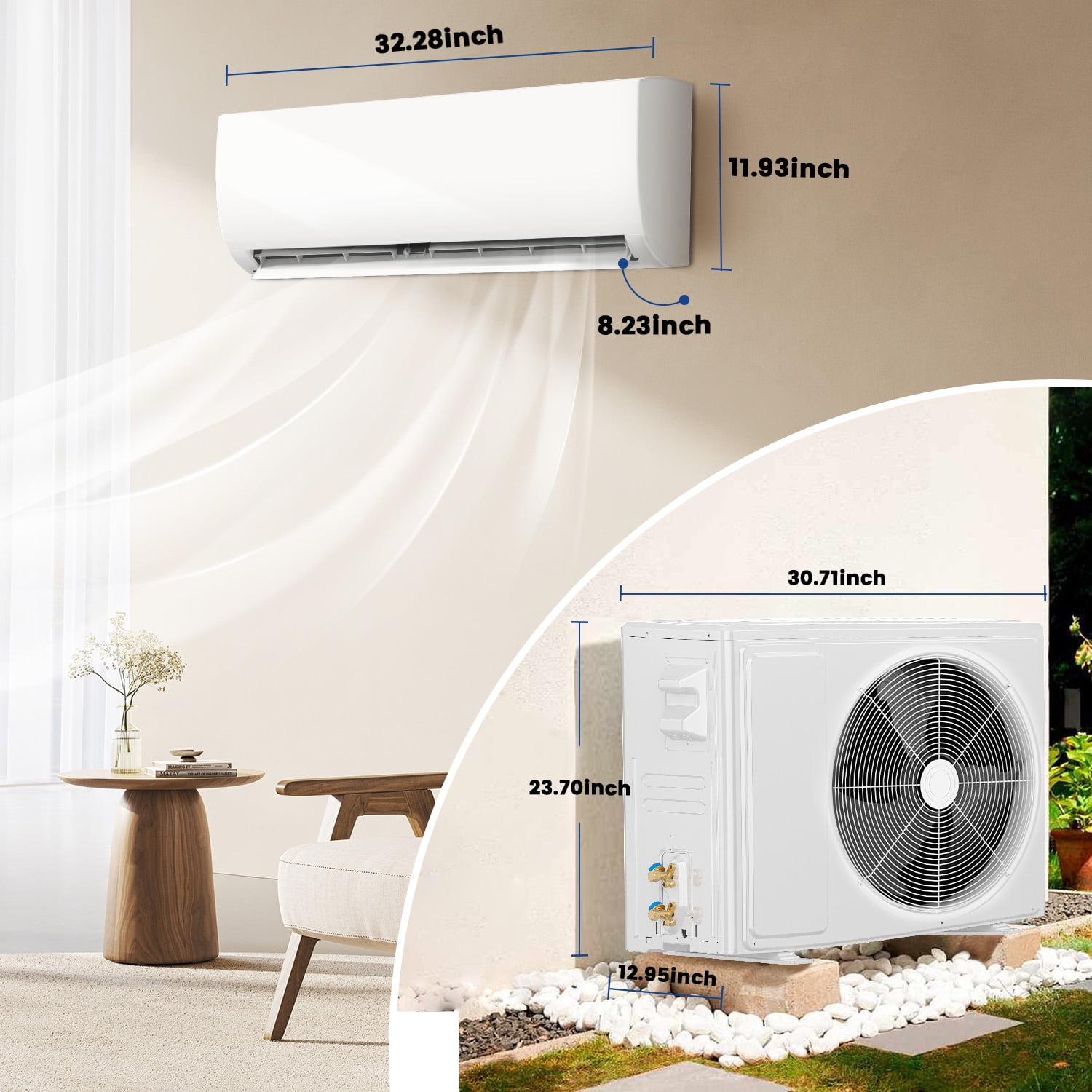TMWINGS 12000 BTU Mini Split Air Conditioner with Heat Pump (White, 12000 BTU) 4gp8y
