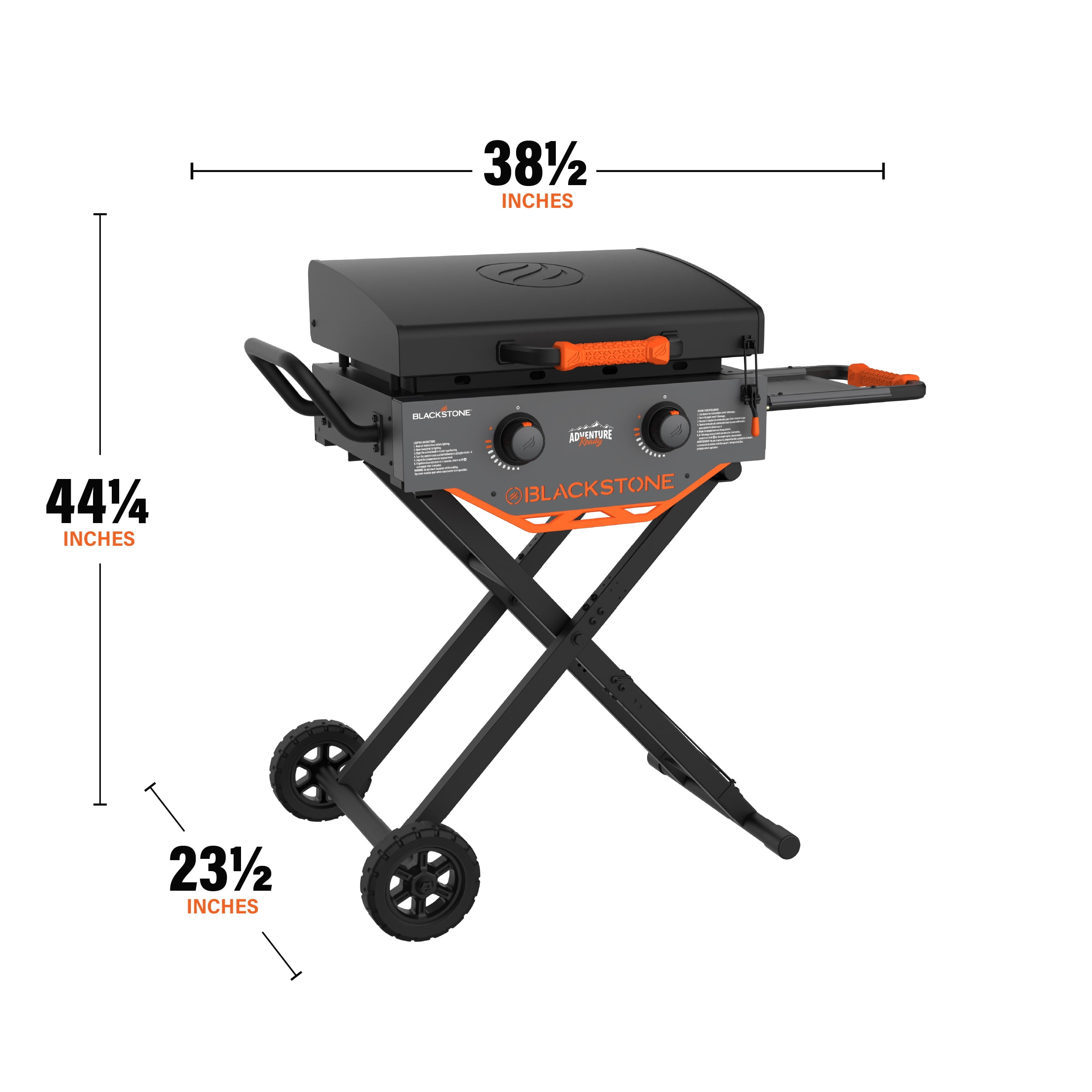 Blackstone Adventure Ready Outdoor Griddle (22 in, 2-Burner Propane Flat Top Grill, Gray) pp0me