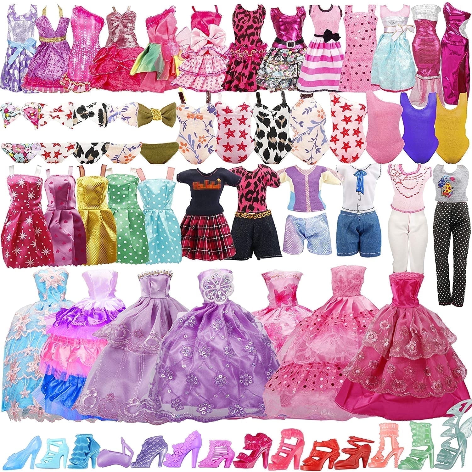 SHUWND 35-Piece Handmade Doll Clothing and Accessory Set for 11.5-Inch Fashion Dolls (35 Pack) qkke6