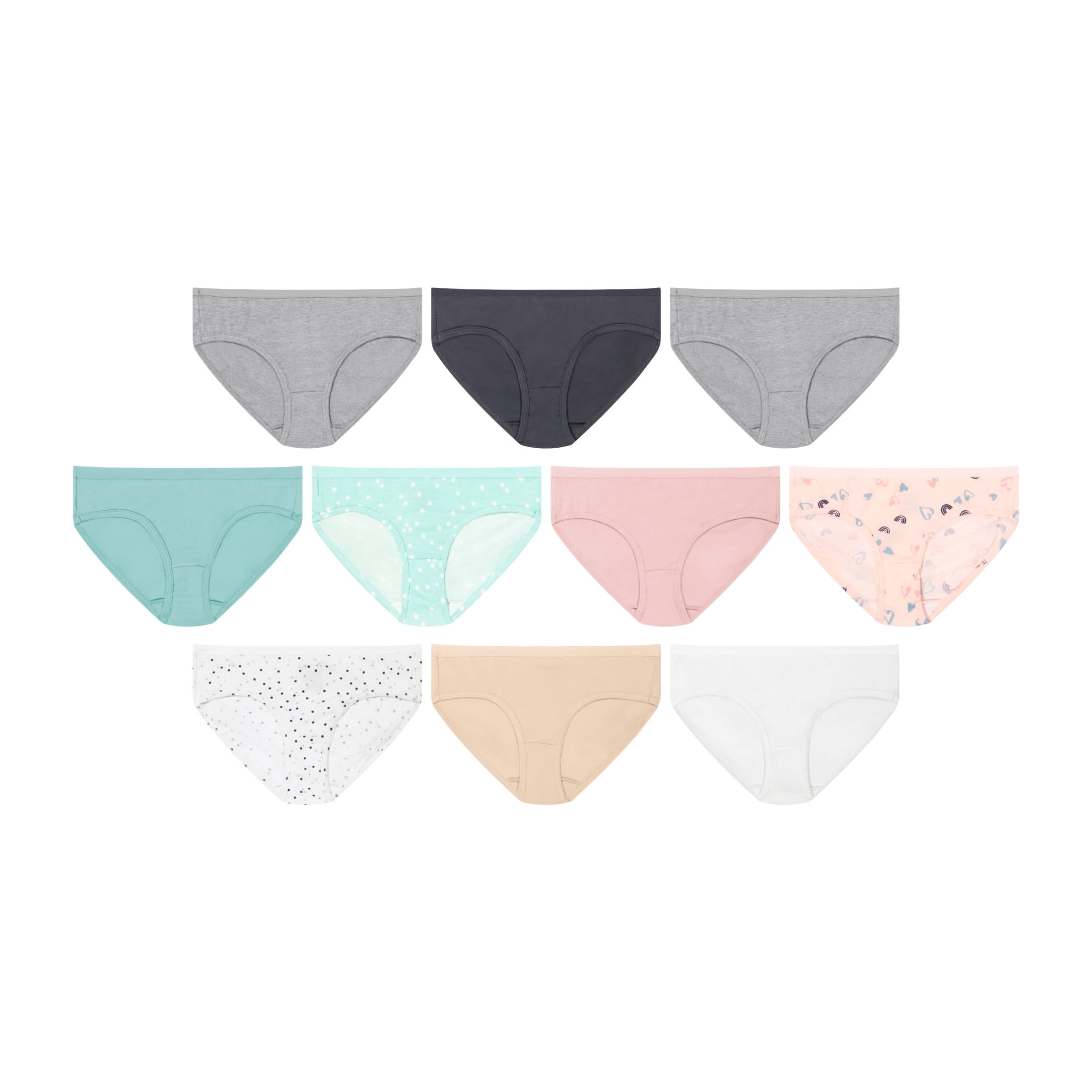 Hanes Girls Hipster Underwear Cotton-Stretch Panties (Yellow, 10-Pack) qdh1k