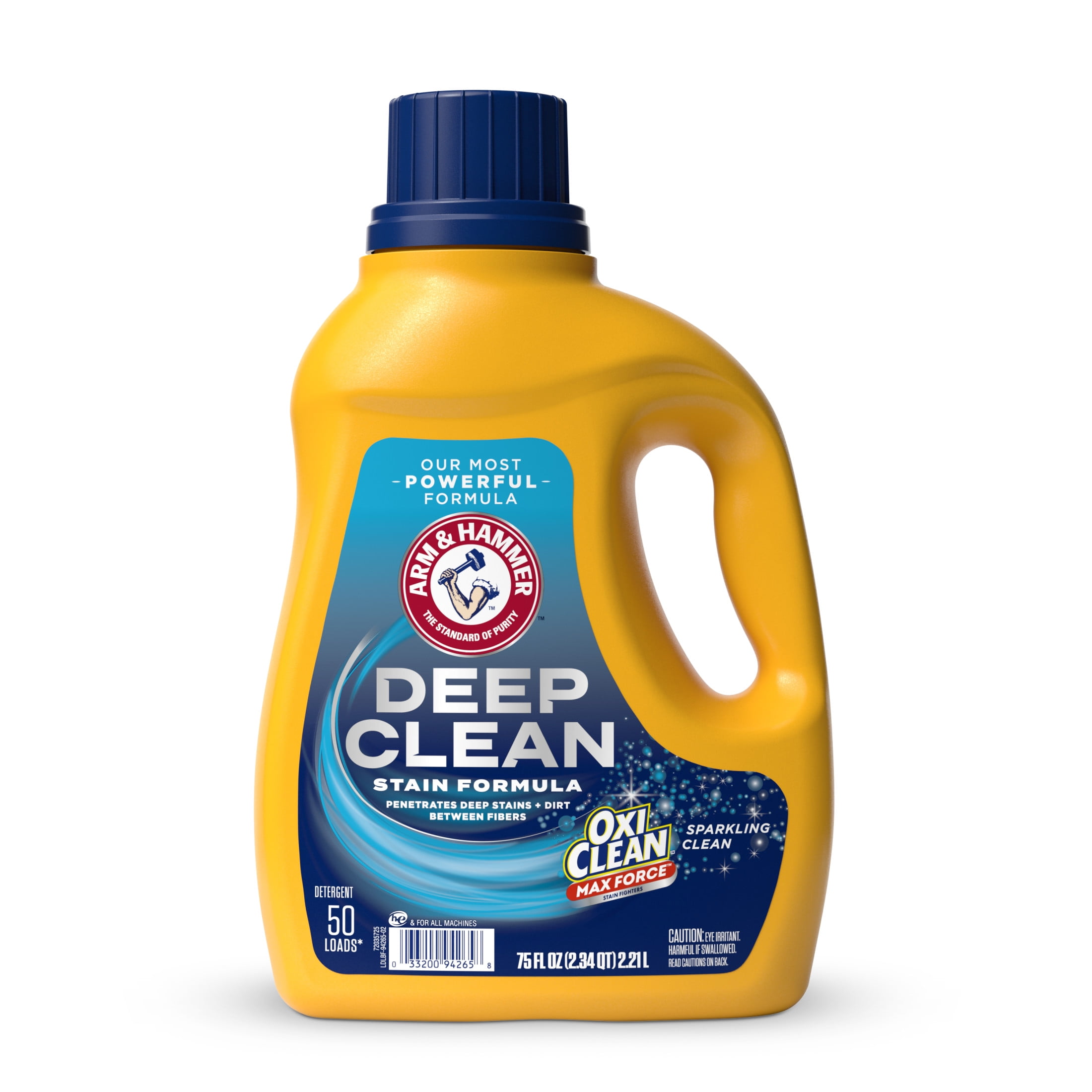 ARM & HAMMER Deep Clean OxiClean Max Force Liquid Laundry Detergent (Sparkling Clean, 75 fl oz) ls0ca