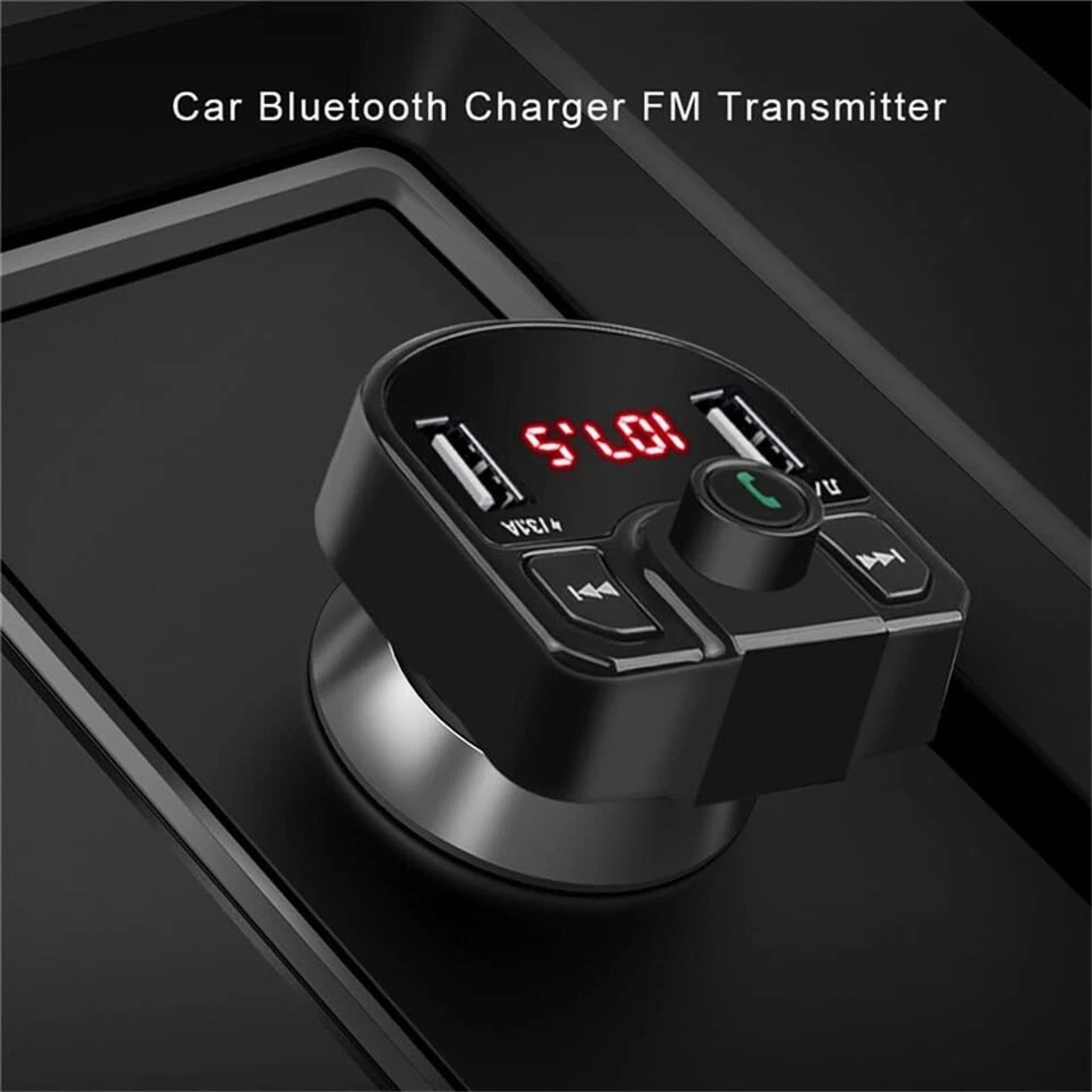 Rhea Car FM Transmitter Bluetooth Hands-Free Receiver Stereo Music Player (Universal) cv3gn