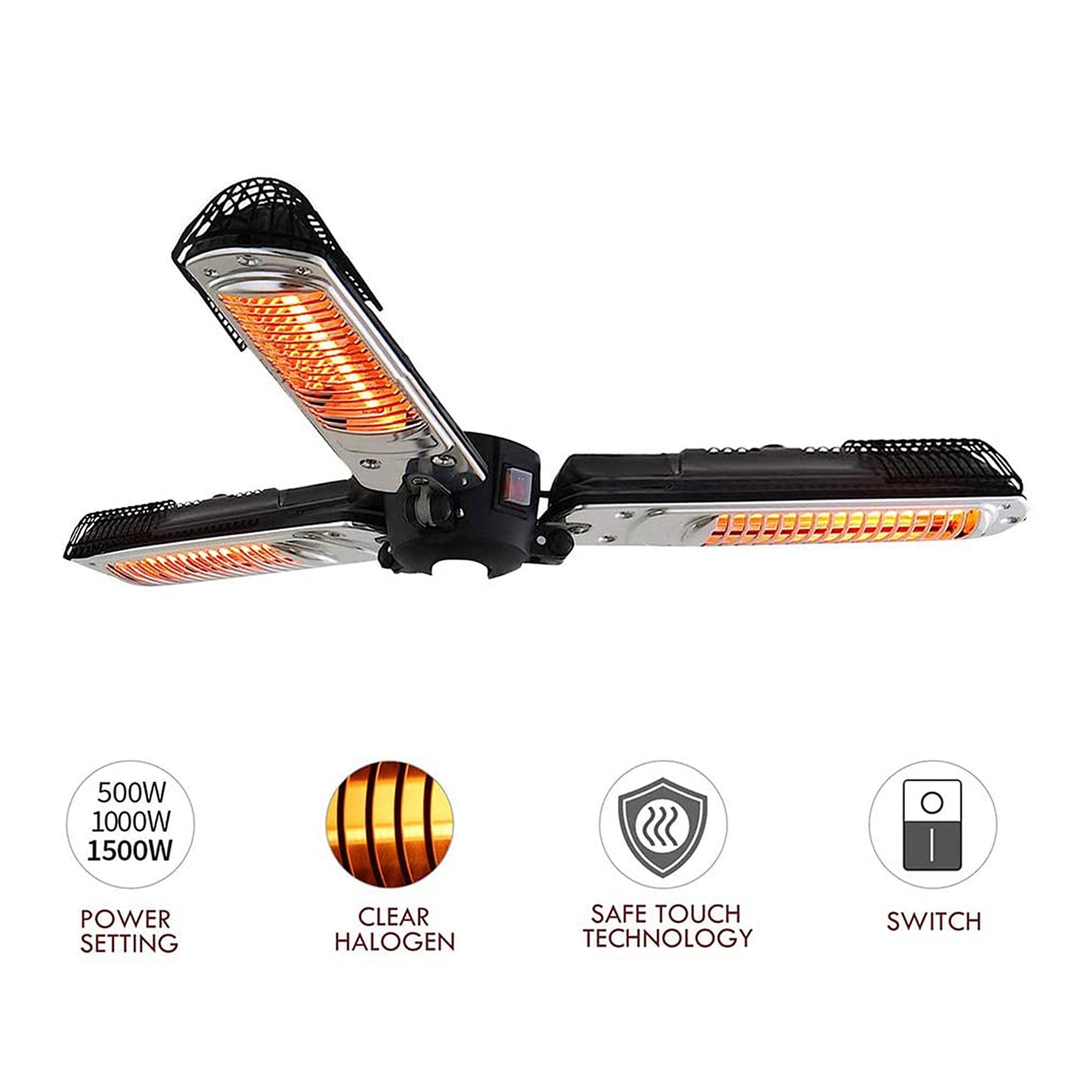 ATR ART TO REAL Foldable Infrared Electric Patio Umbrella Heater (1500W, 3-Panel) dskzm