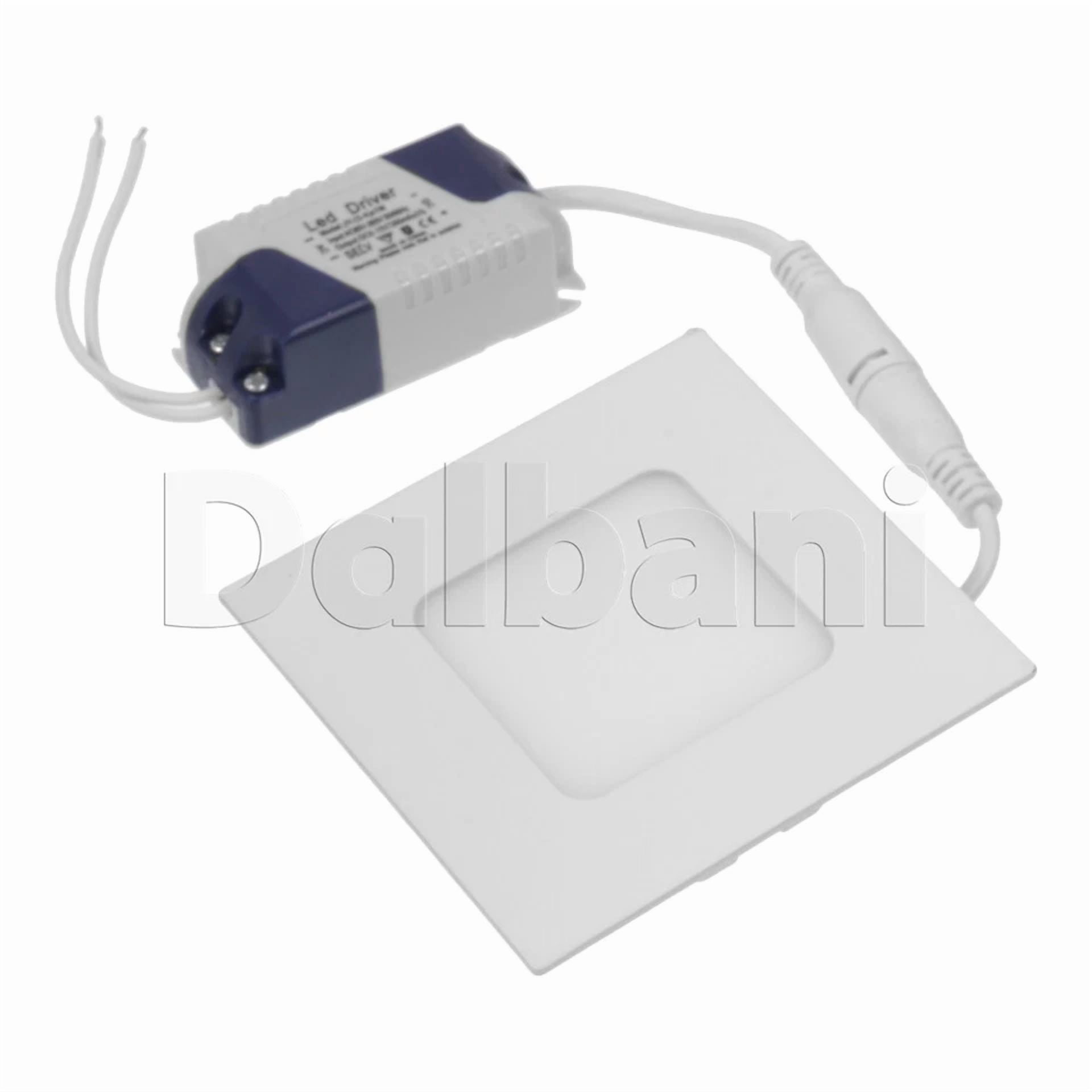 Knack 3W LED Recessed Square Ceiling Panel Light (6000K Daylight, White, 1 Pack) qyjyr