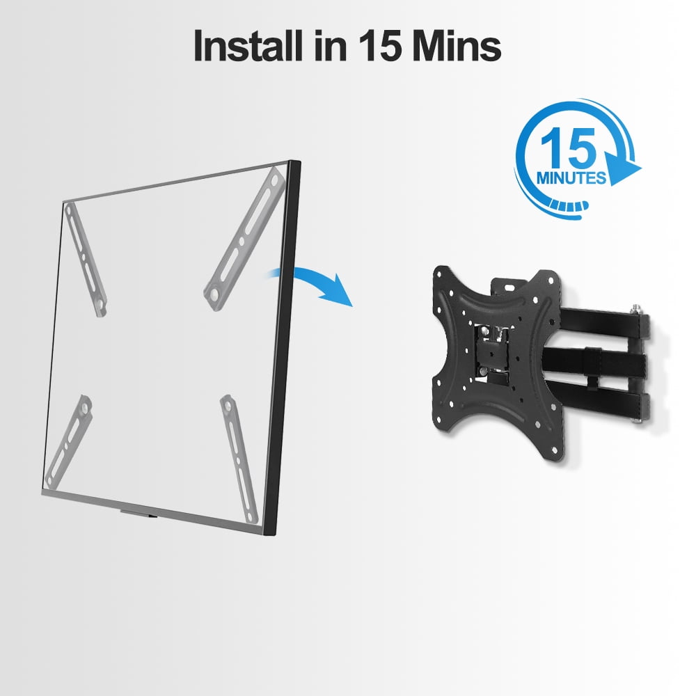 YUANYE Full Motion TV Wall Mount with Articulating Tilt Arm (Black, 14-55 in) ksxhn