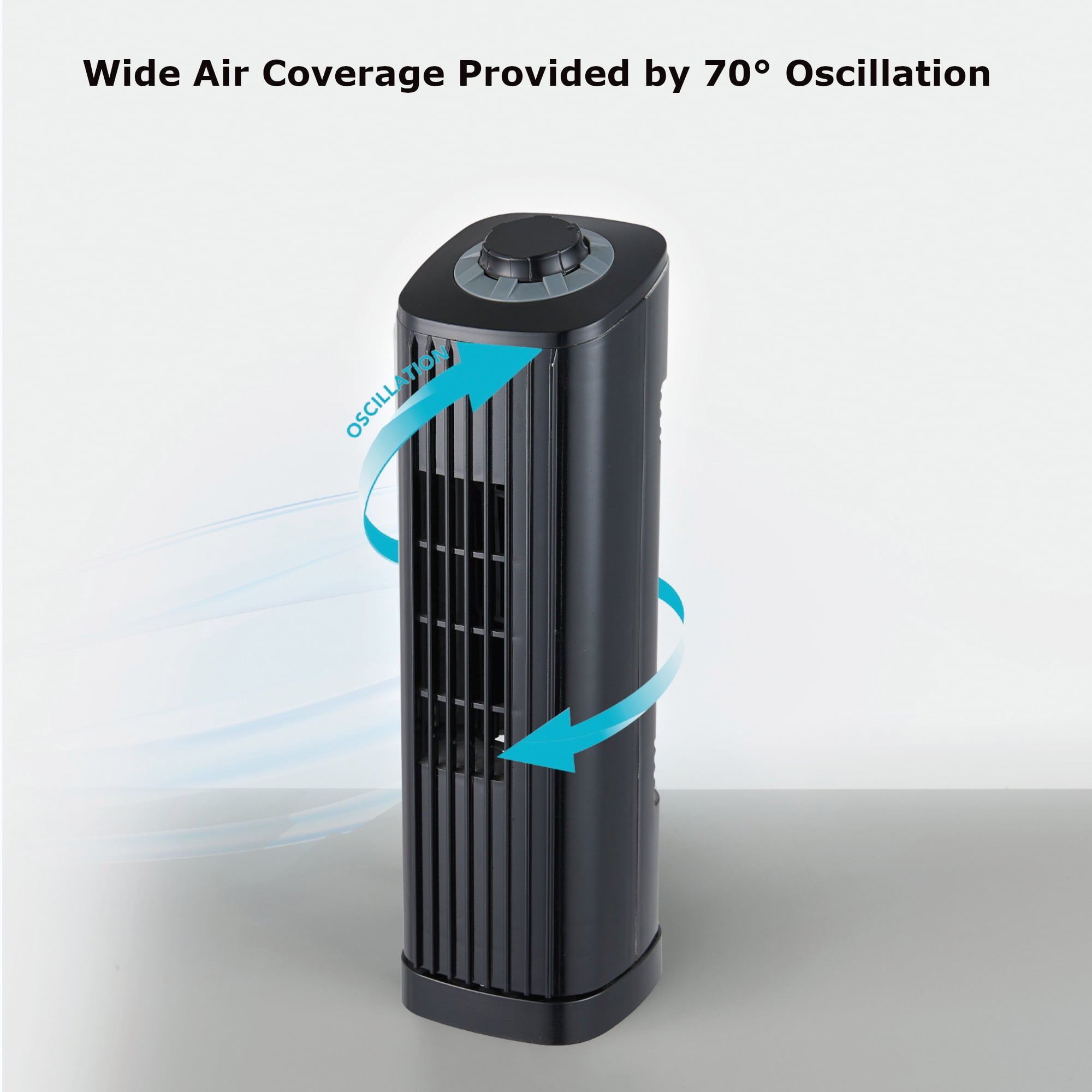 Optimus F-7348BK 14 Inch Portable Ultra-Slim Desktop Tower Fan (Black, 14 in) s4tvz