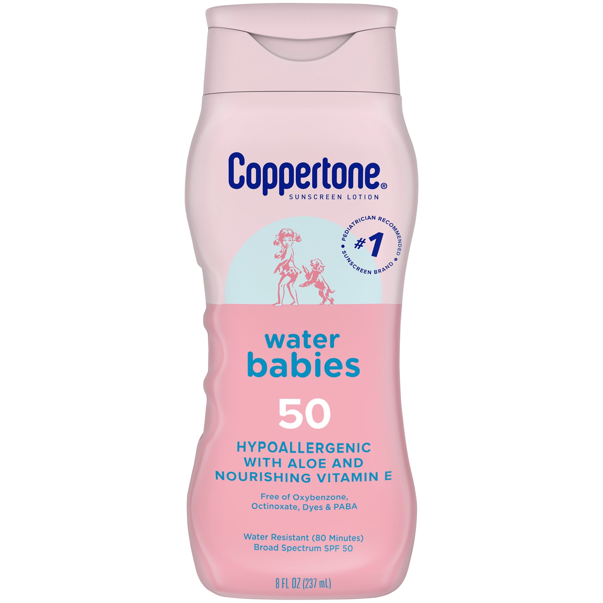 Coppertone WaterBabies SPF 50 Baby Sunscreen Lotion, Broad Spectrum UVA/UVB Protection (8 fl oz) 5hlqc