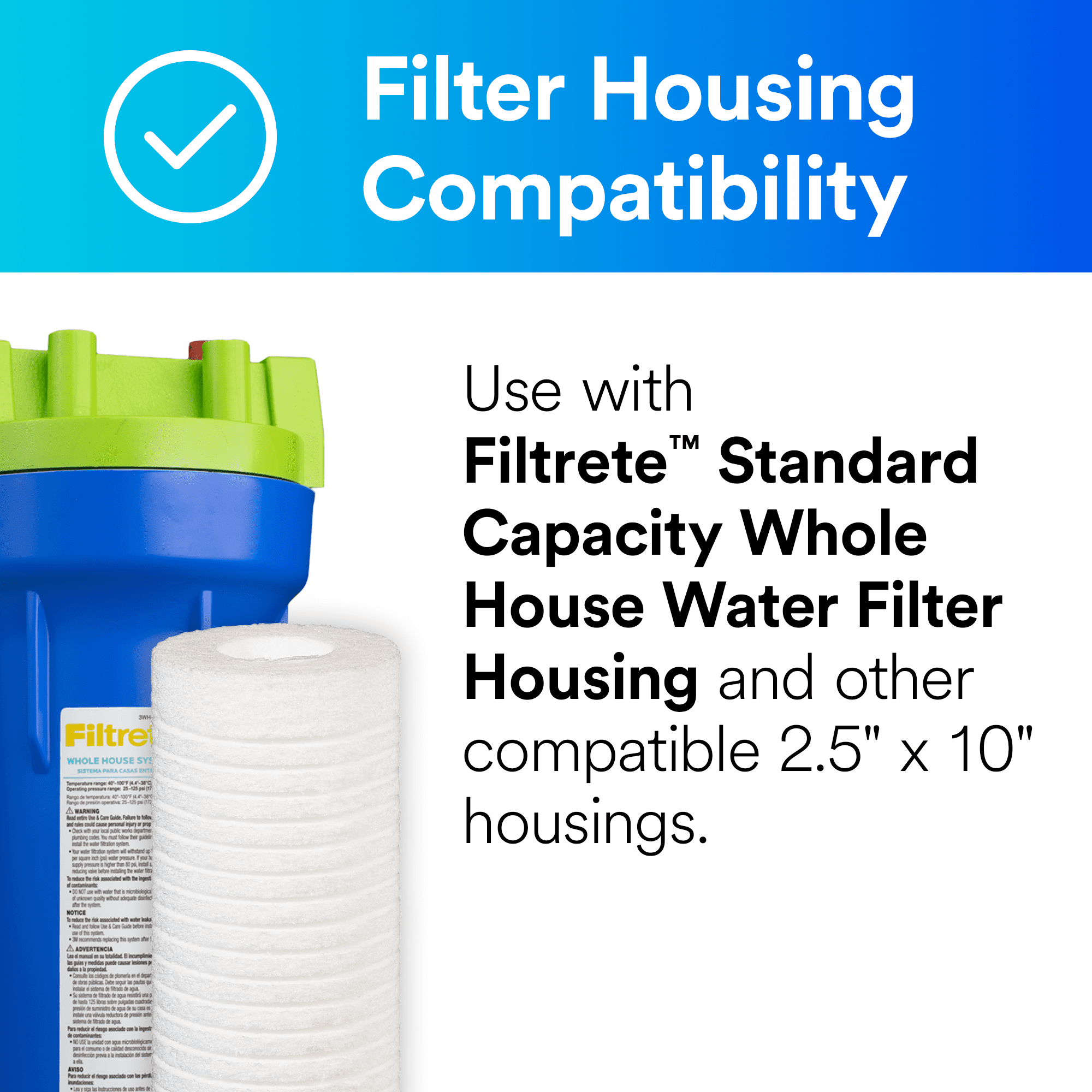 Filtrete Standard Capacity Whole House Grooved Replacement Water Filter (White, 2 Pack) jj93m