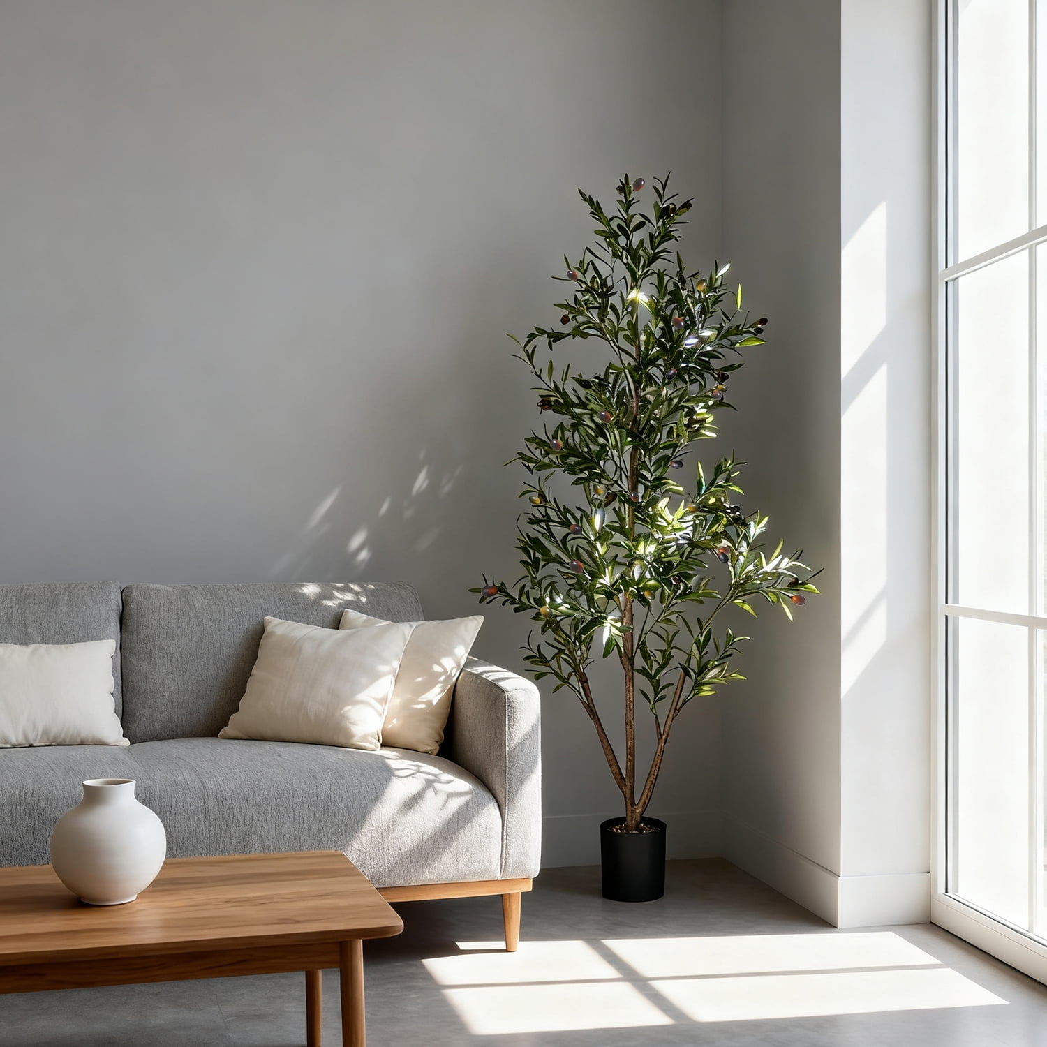 NOVAROOT 6FT Artificial Olive Tree, Lifelike Faux Potted Plant for Indoor and Covered Outdoor Decor (6 ft) xsgyx