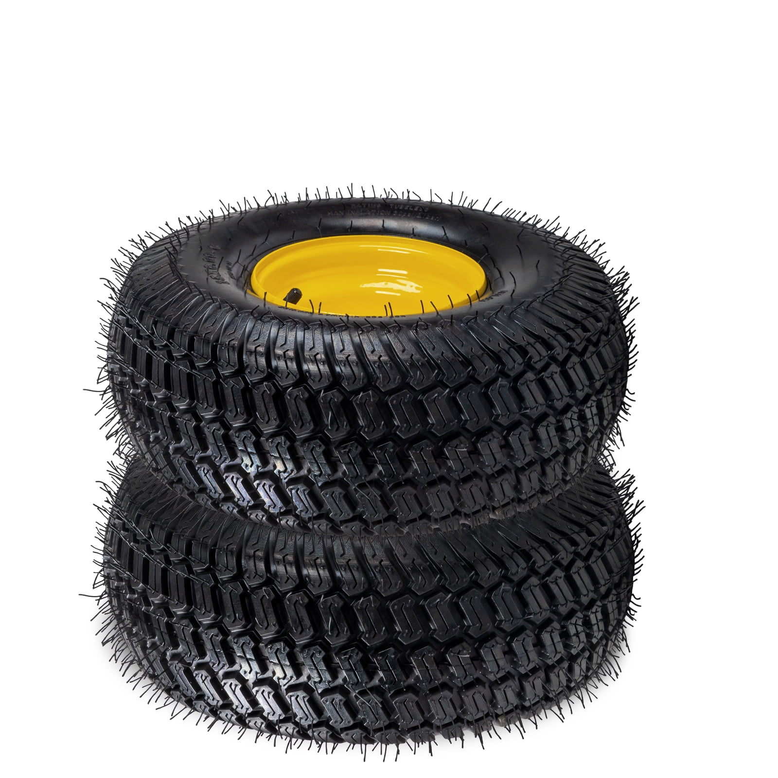 Ktaxon 15x6.00-6 Riding Lawn Mower Front Tire and Wheel Assembly (Black, 2 Pack) gmxmf
