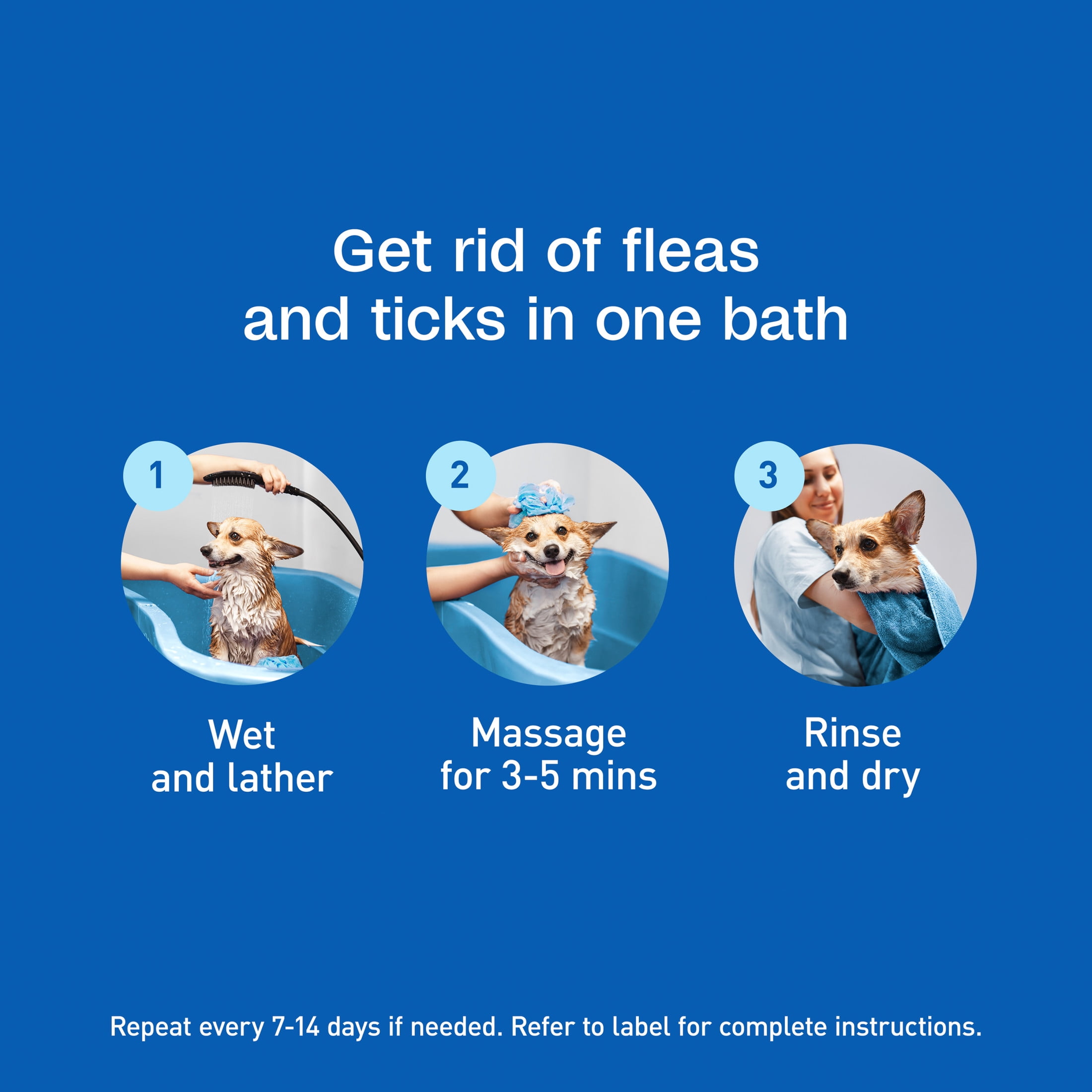ADAMS Flea & Tick Cleansing Shampoo for Dogs and Cats, Pet Grooming Treatment for Fleas, Ticks, and Lice (Blue, 12 fl oz) ul36n