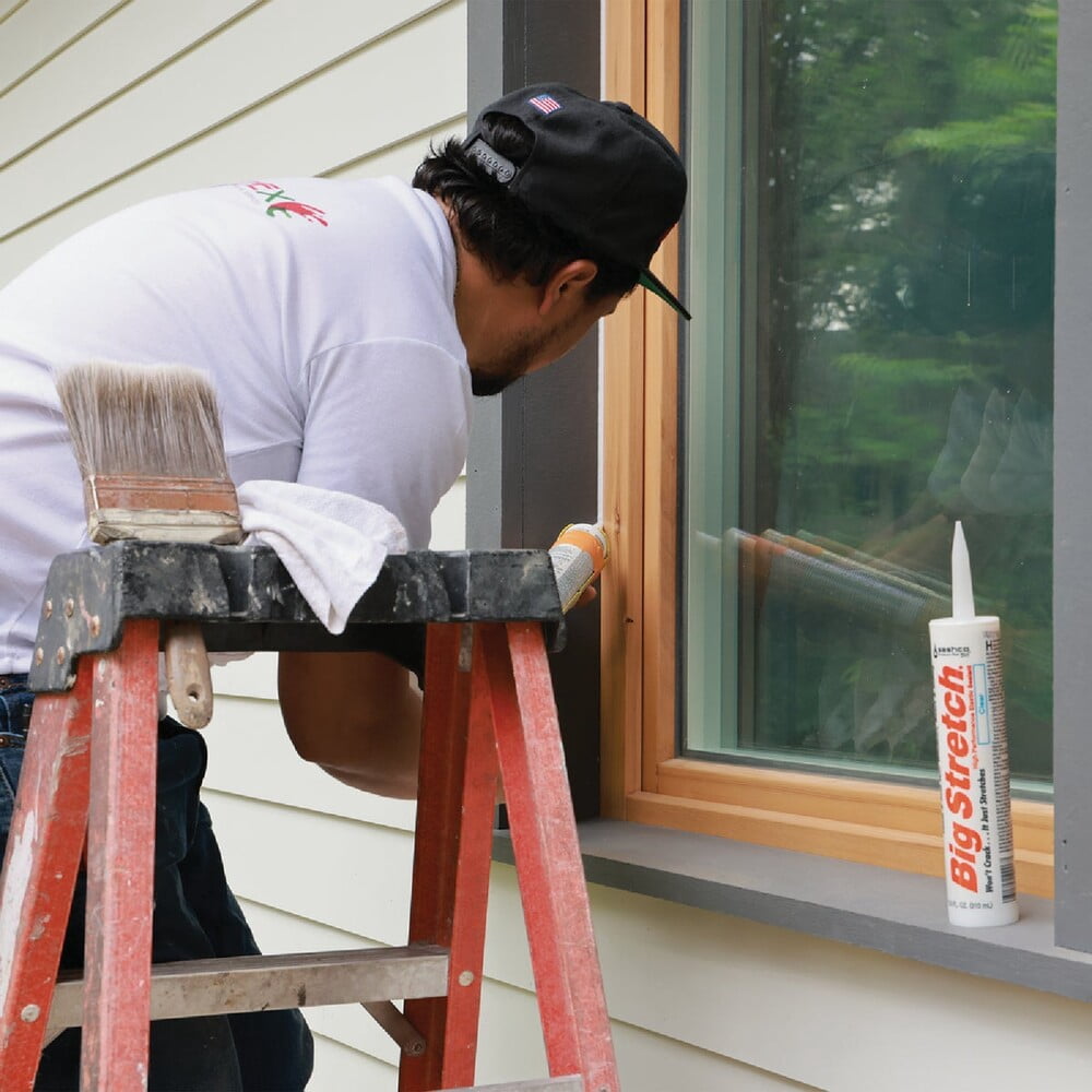 Sashco Big Stretch Acrylic Latex Caulk, Flexible and Crack-Proof Sealant (Tan, 10.5 oz) b2059