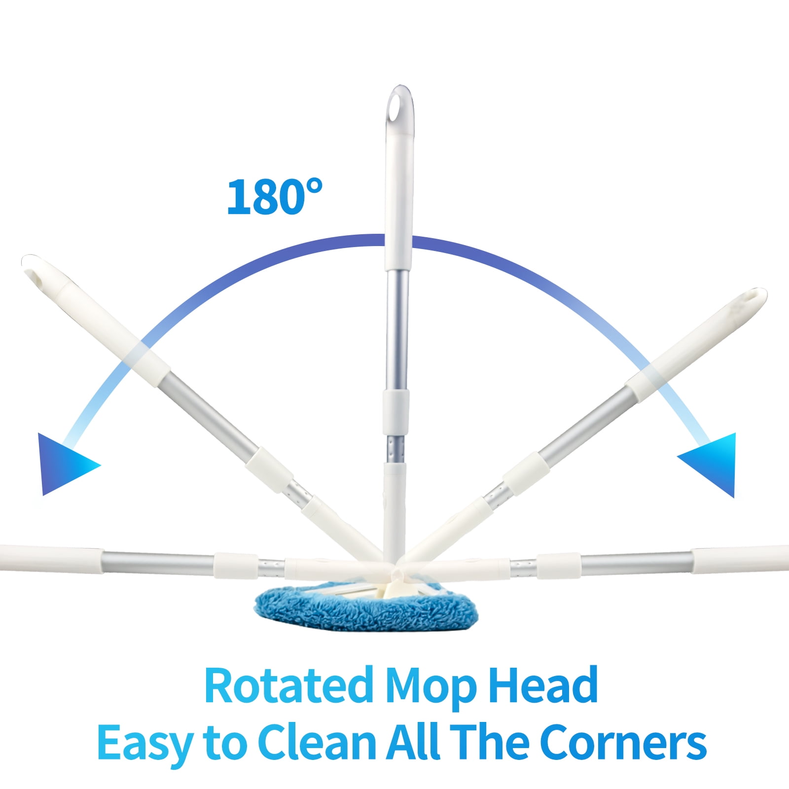 ITTAHO Car Windshield Cleaning Tool with Extendable Handle and 3 Washable Microfiber Pads (White, 19.6 in to 26 in) jzzqe