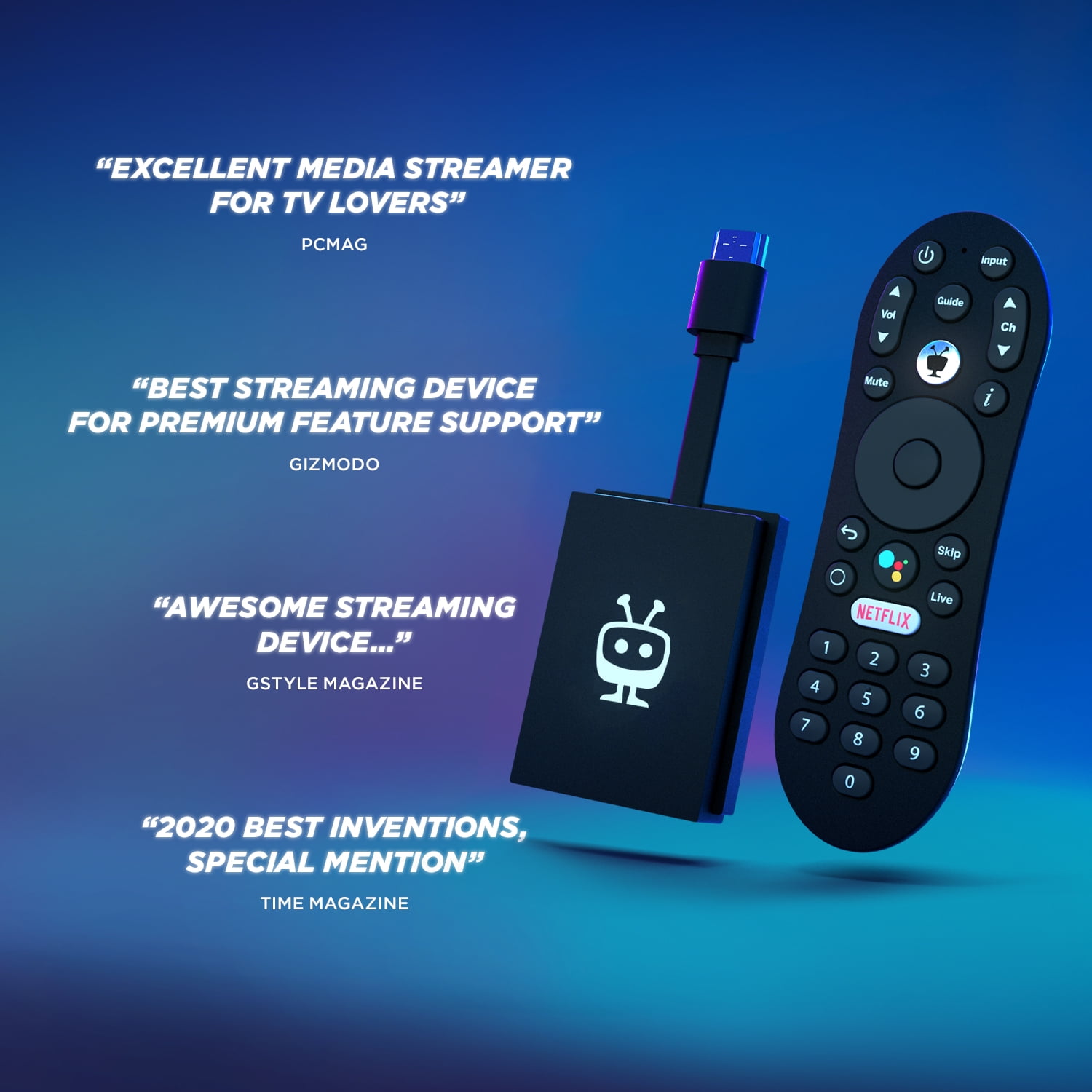 TiVo Stream 4K Media Player with Voice Remote and Google Assistant (Black, 1 Pack) o3glk