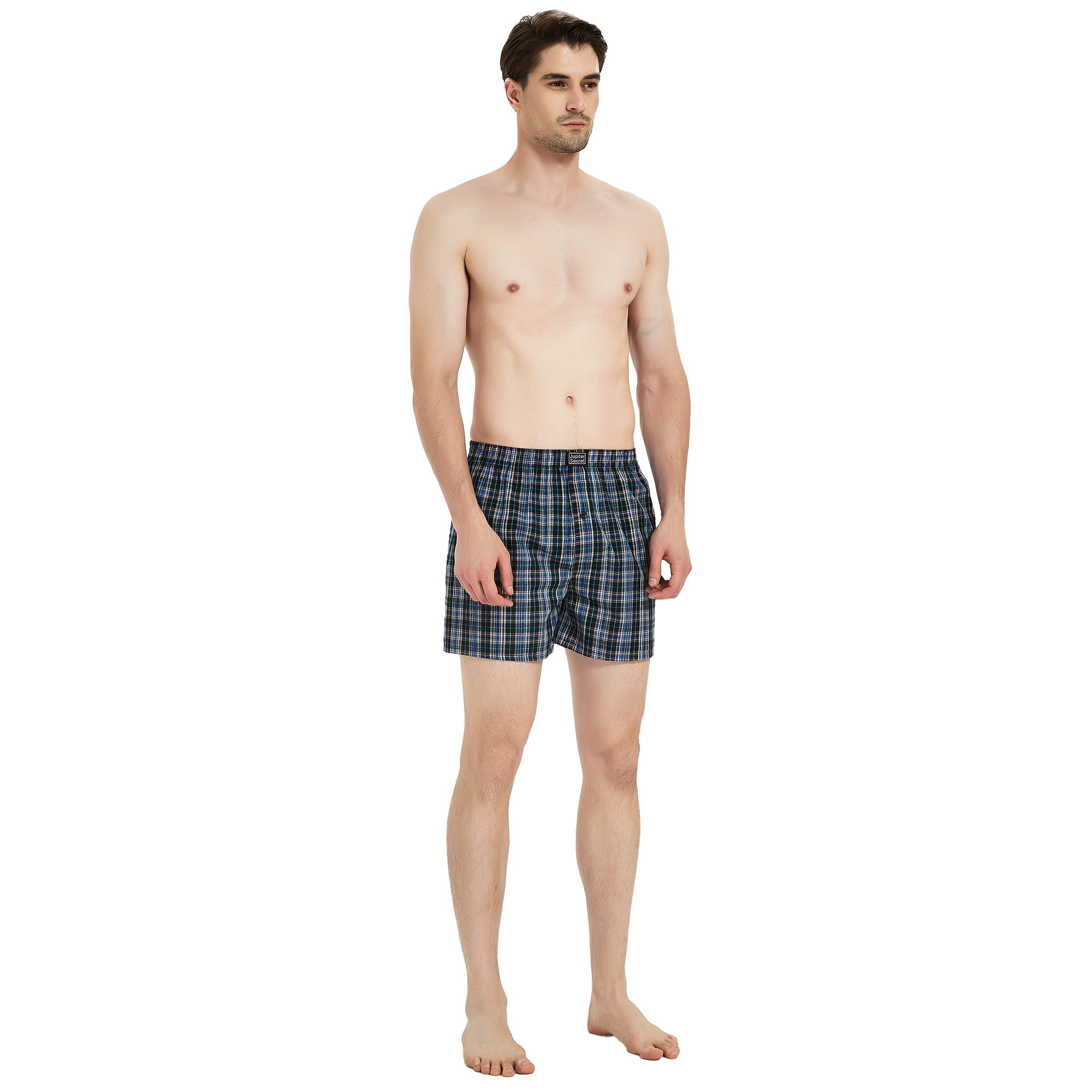 Onimisc Men's Woven Boxer Shorts Breathable Cotton Underwear (Assorted Colors, 6 Pack) d793w