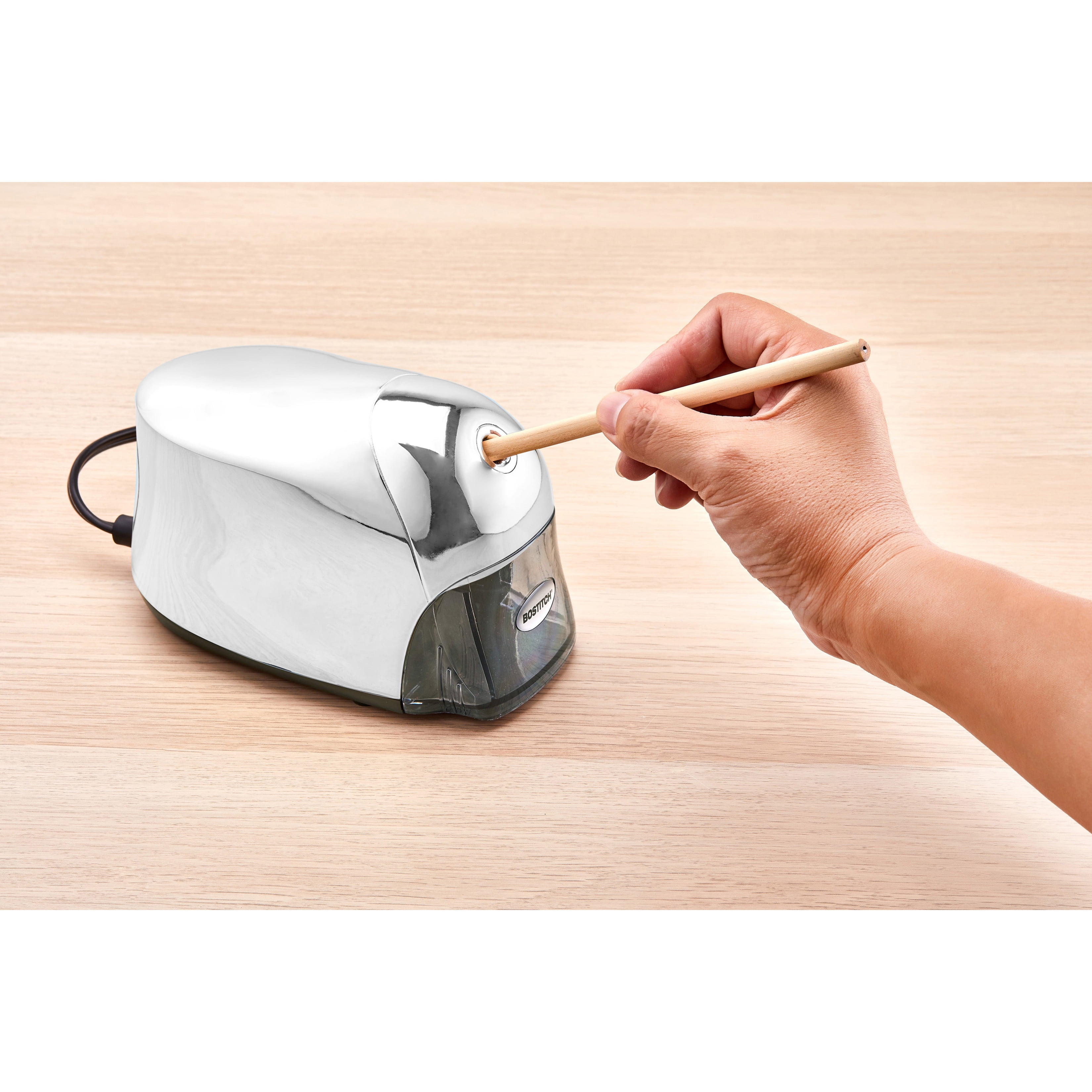 Bostitch Office QuietSharp Executive Heavy Duty Electric Pencil Sharpener (Chrome, 1 Pack) t670t