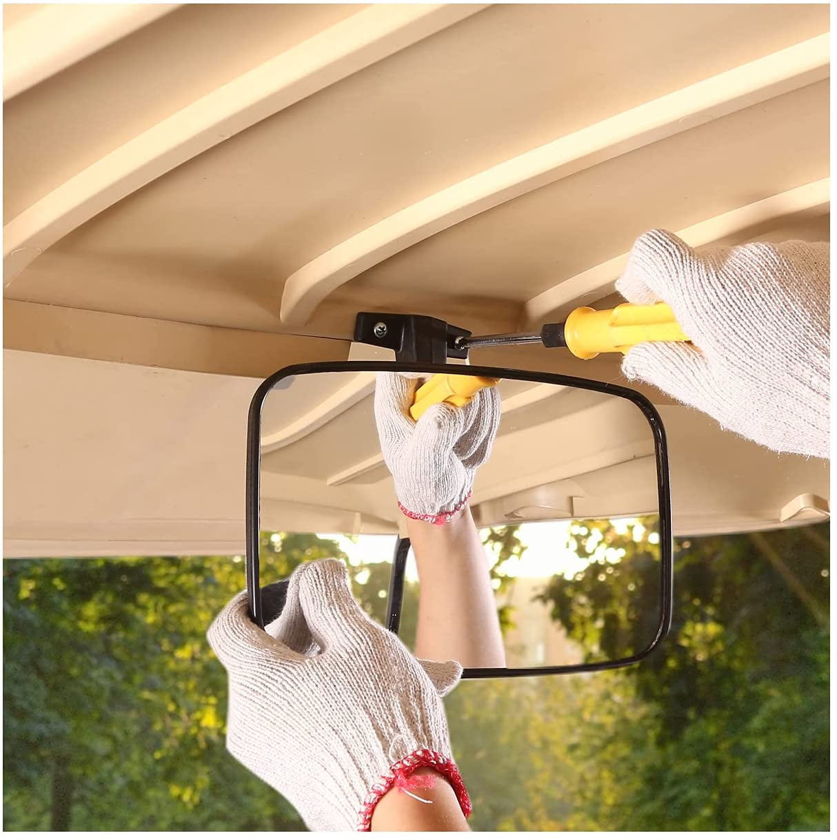 10L0L Golf Cart Rear View Mirror, Panoramic Interior Mirror for EZGO Club Car Yamaha (Black, 9 in x 5.5 in) 7ayur