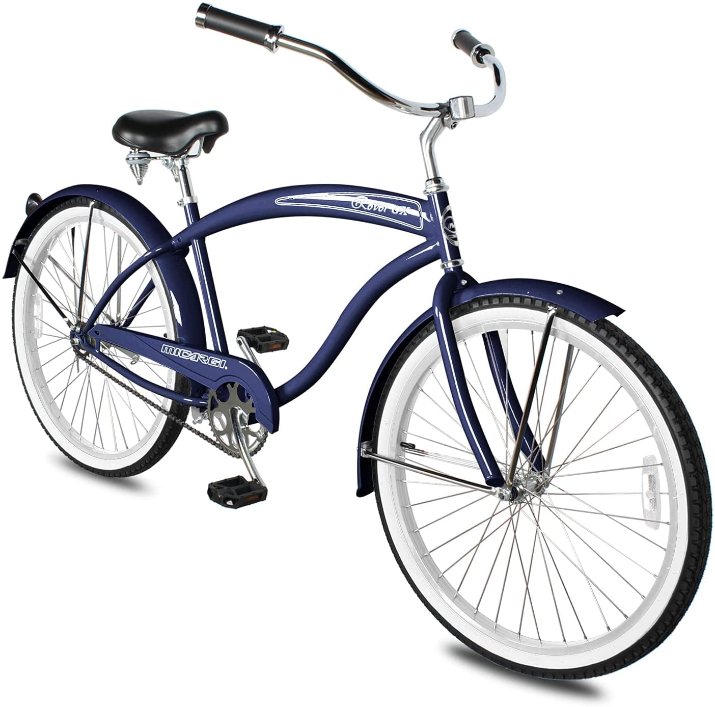 Micargi Rover GX Beach Cruiser Bike Single Speed (Navy Blue, 26 in) m7lyc