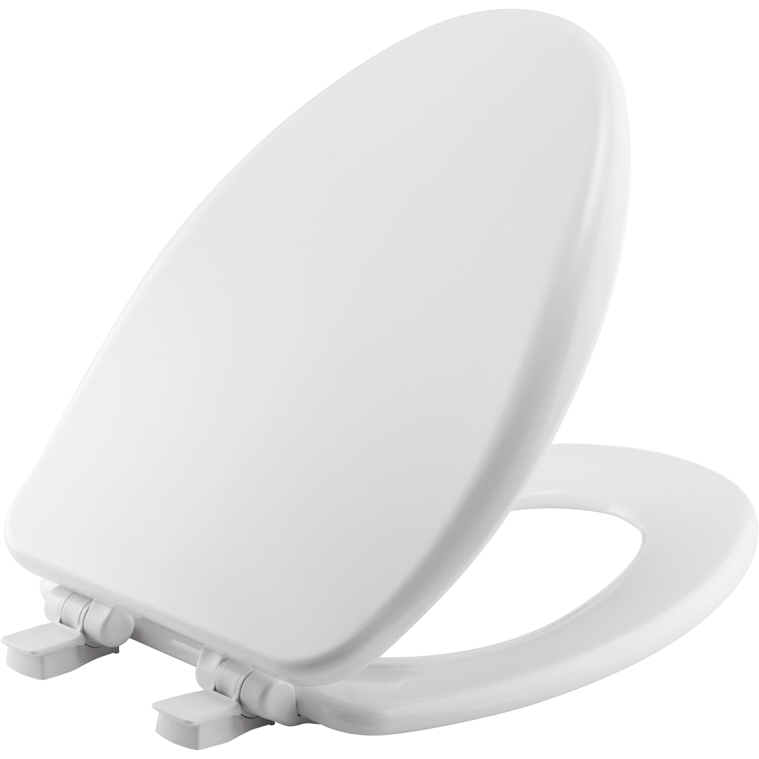 Bemis Alesio II Elongated Enameled Wood Toilet Seat with WhisperClose and STA-TITE Fastening System (White, 18.5 in) tumn3