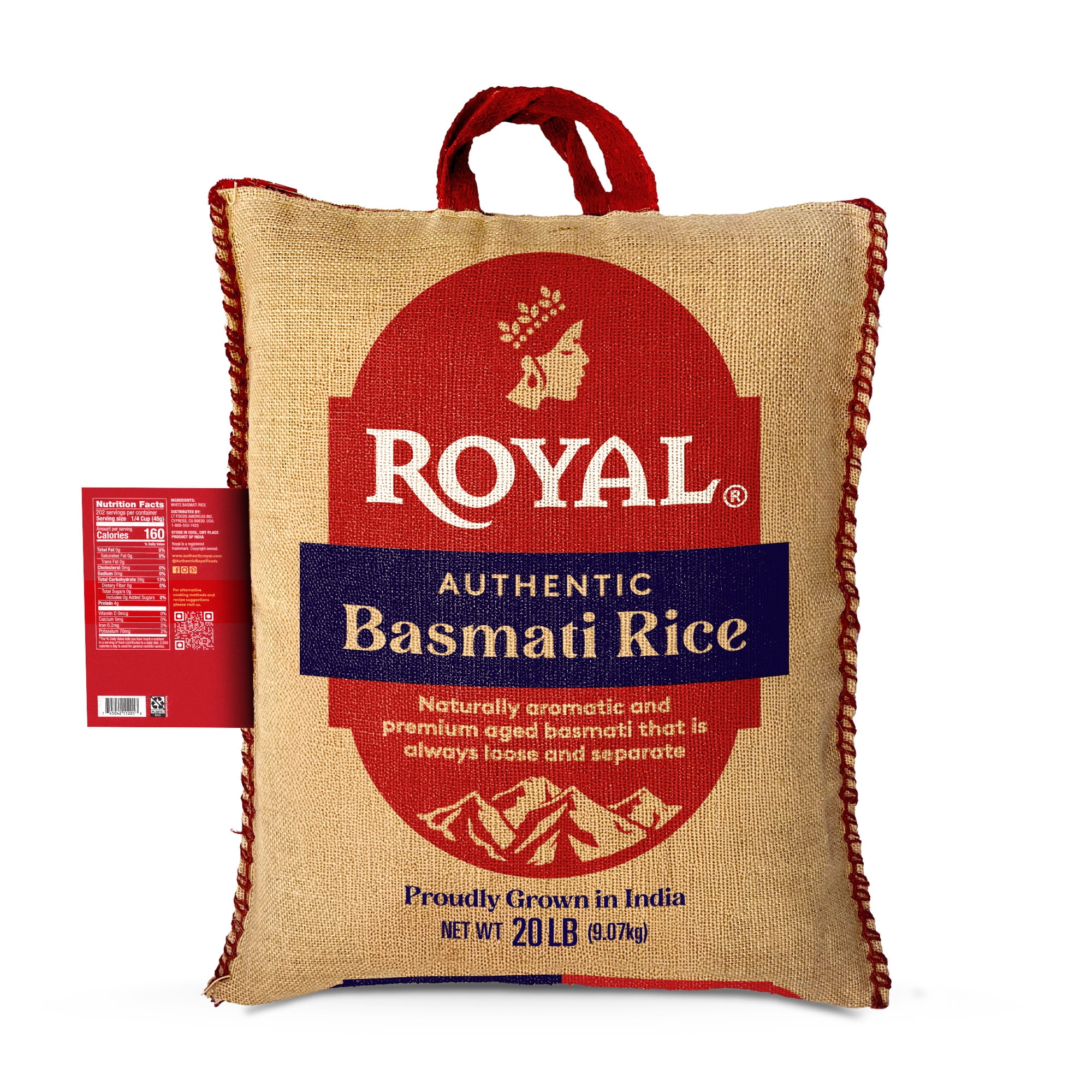Royal Basmati Rice, Long-Grain Naturally Aged White Rice, Gluten-Free (White, 20 lb) 35wgg