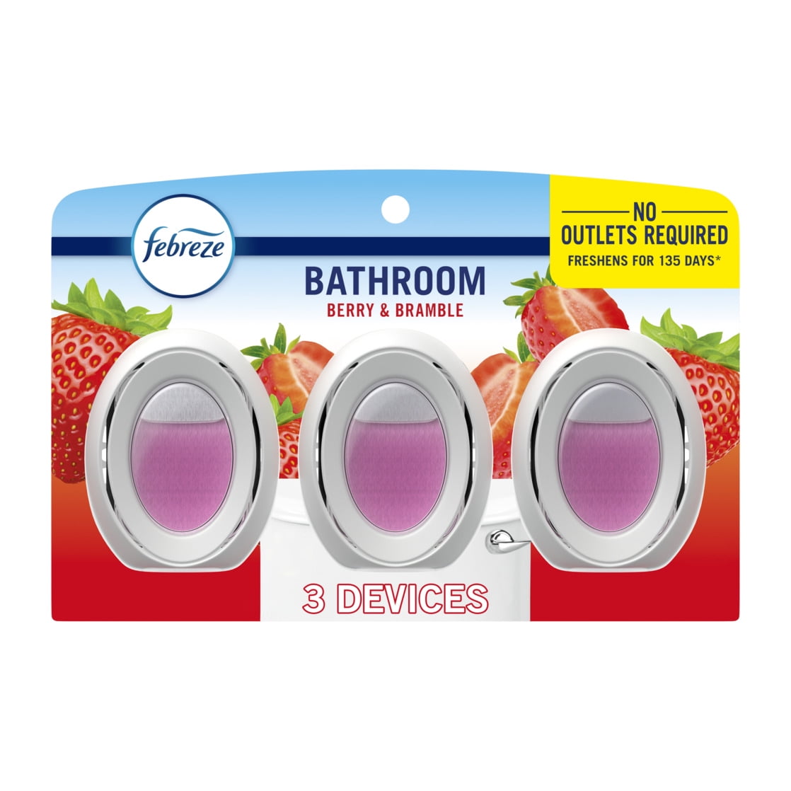Febreze BATH Air Freshener Berry & Bramble (Berry & Bramble, 0.25 fl oz, 3 Pack) iwc6z