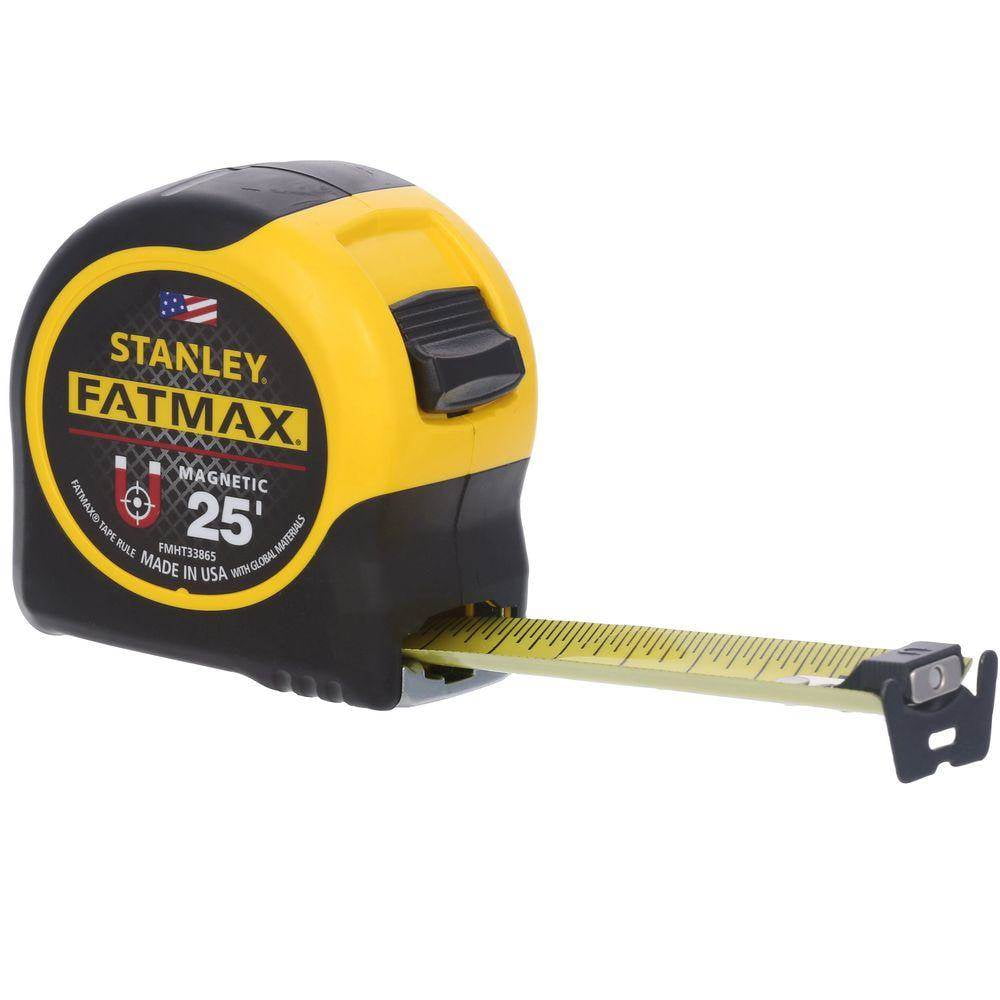 STANLEY FatMax Magnetic Tape Measure, Heavy-Duty Professional Measuring Tool (Yellow, 25 ft) e57jp