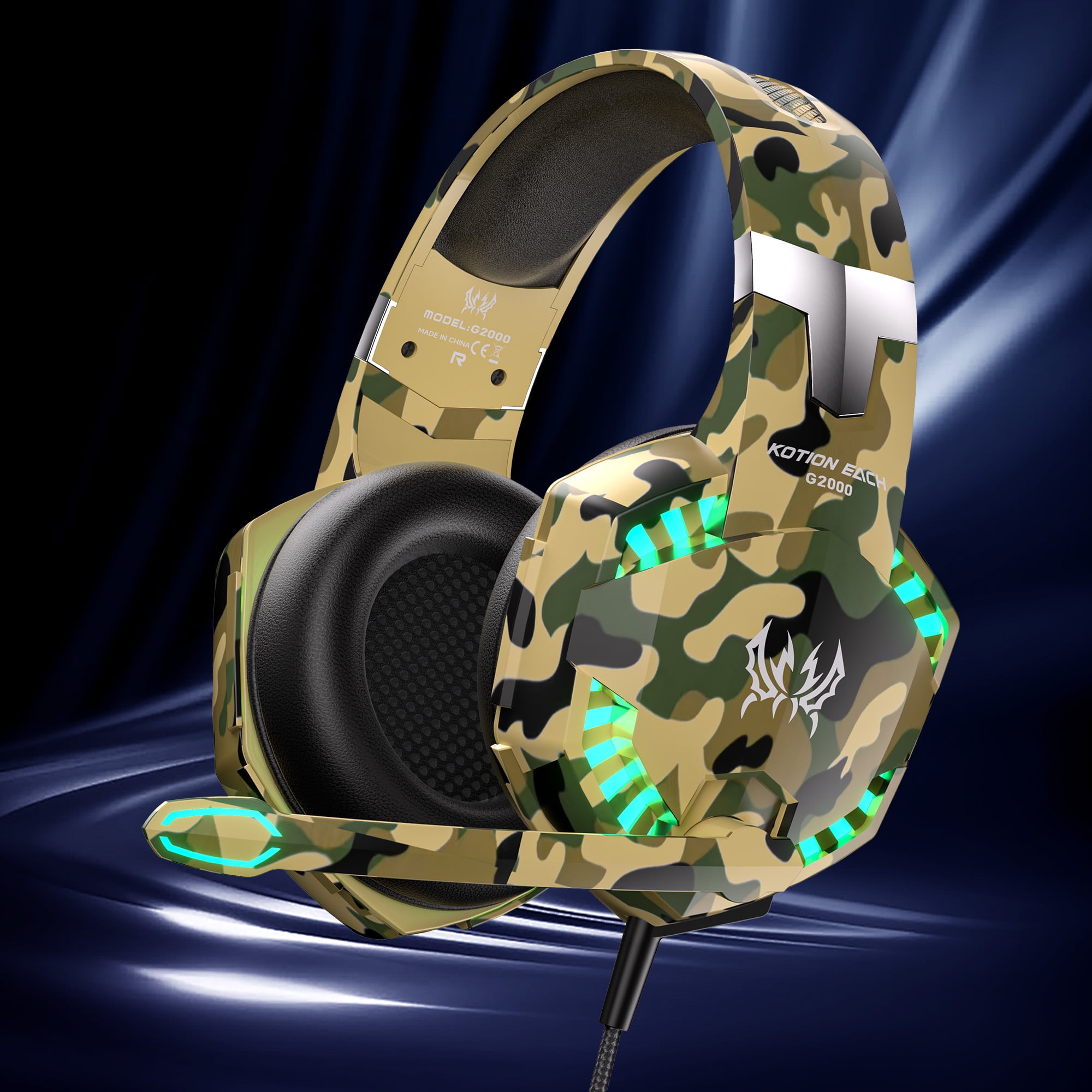 UHM Gaming Headset with Noise-Canceling Microphone and 7.1 Surround Sound (Yellow, 1 Unit) 51z48