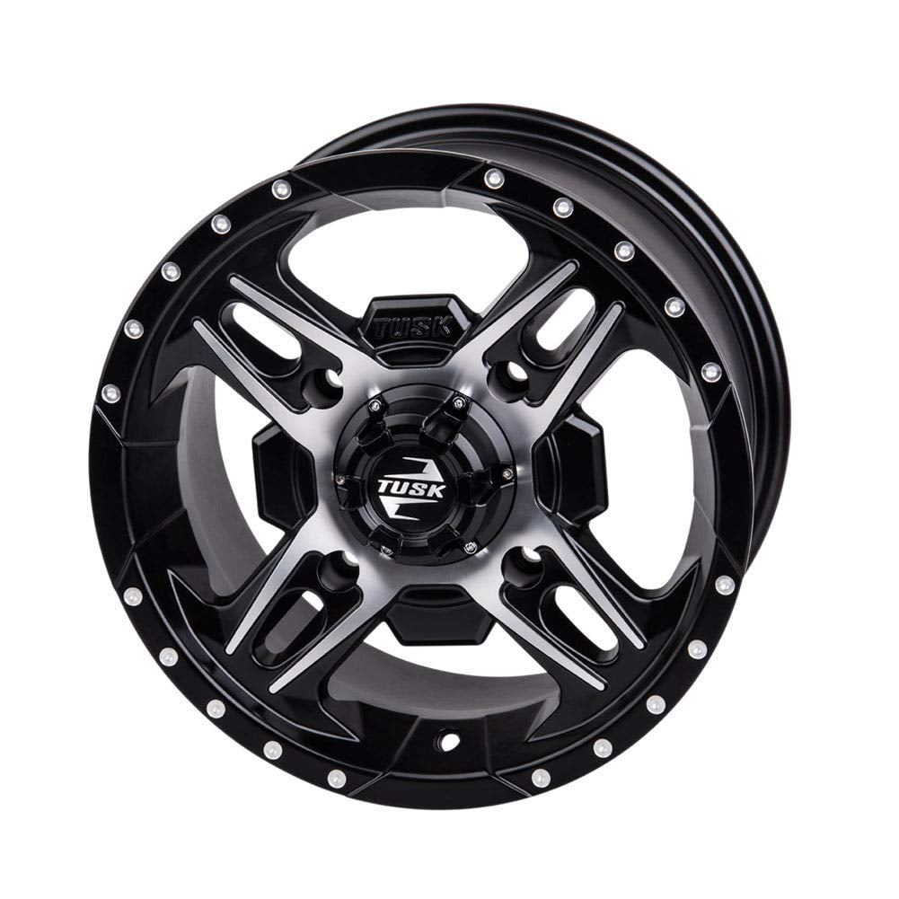 Tusk Beartooth Wheel 12x7 4/137 Bolt Pattern Machined and Black Finish for Kawasaki Mule 610 4x4 XC (12x7 in) 8zton