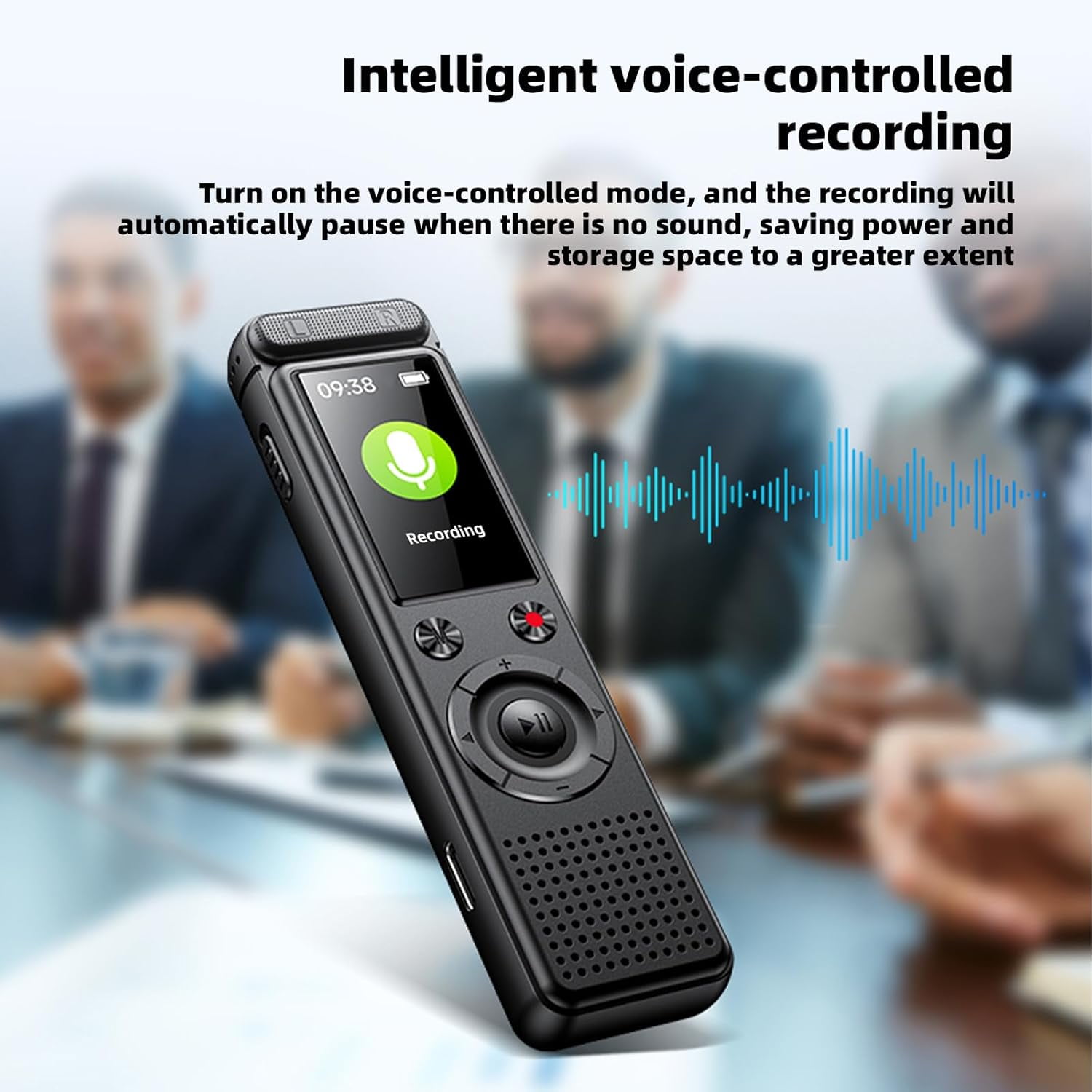 Samovi Digital Voice Recorder, 32GB Voice Activated Audio Recording Device with MP3 Player and Noise Reduction (Black, 32GB) t3mtj