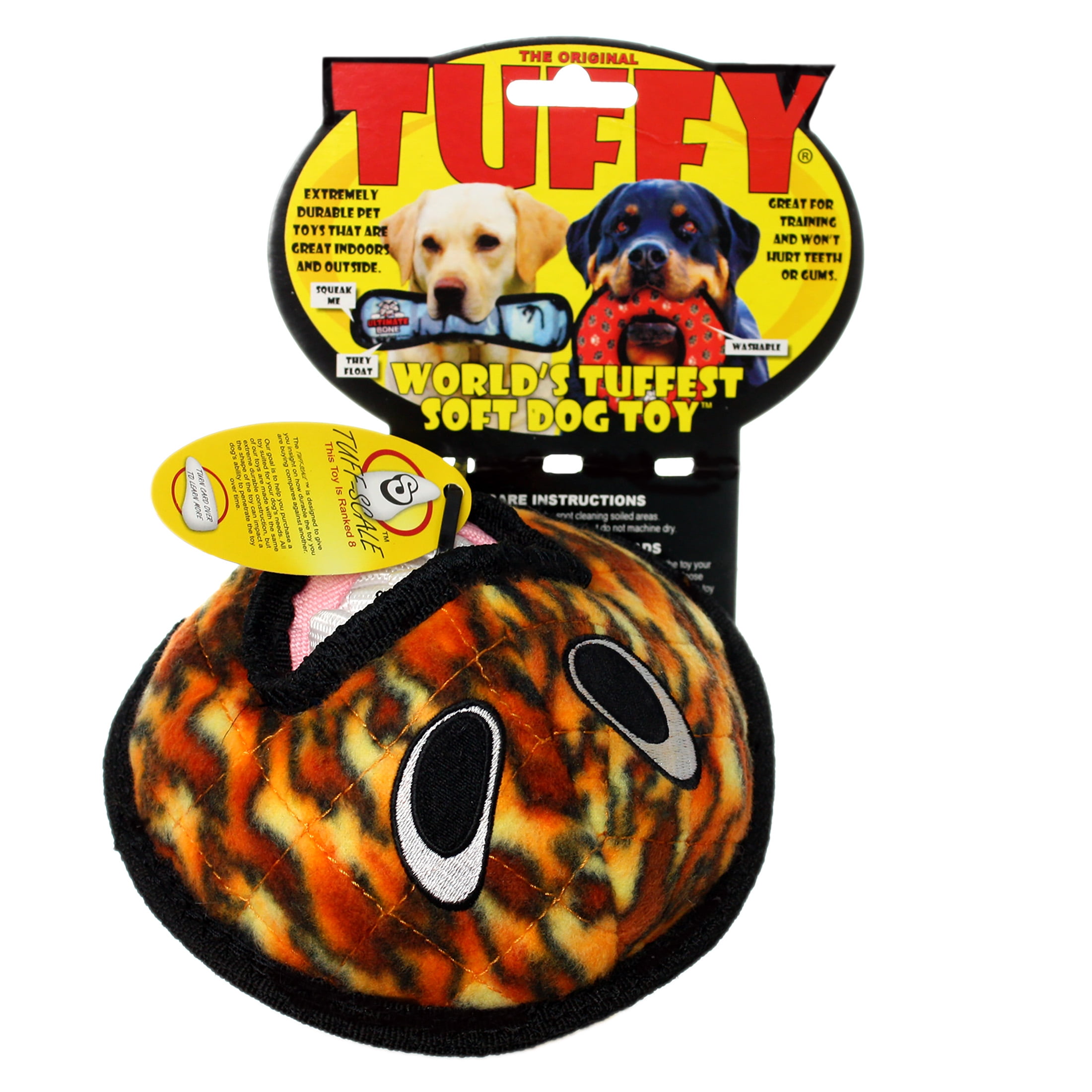 Tuffy Alien Ball Durable Plush Dog Toy (Yellow, 1 Pack) 72f1m