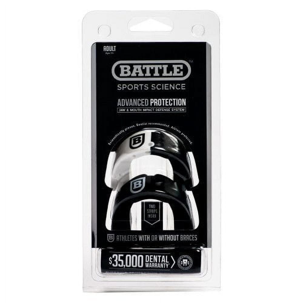 Battle Sports Youth Football Mouthguard with Straps (Black, 2-Pack) qfz90