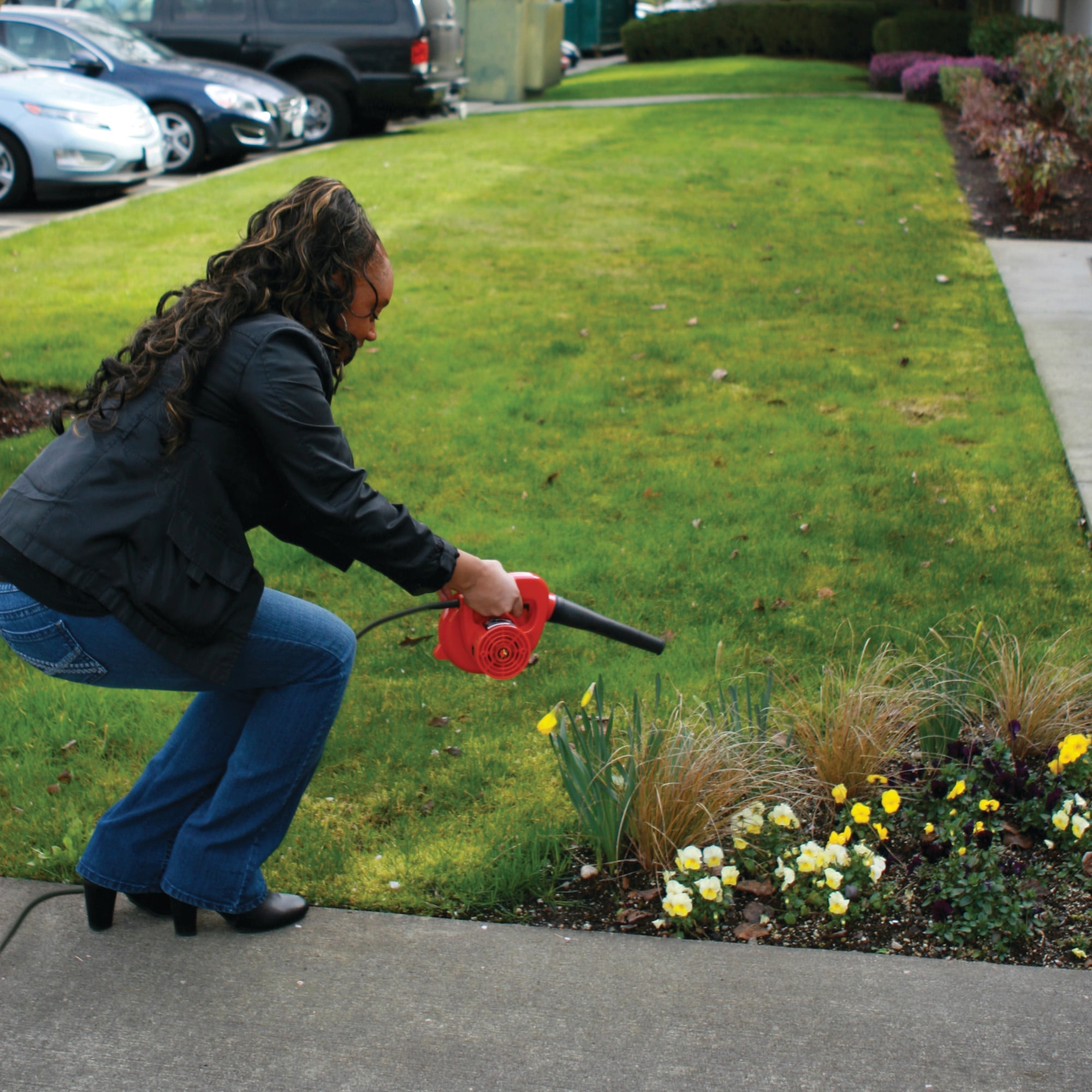 Performance Tool W50063 Electric Shop Blower and Vacuum for Garage Cleaning (Red, 3.3 lb) 5pxeo