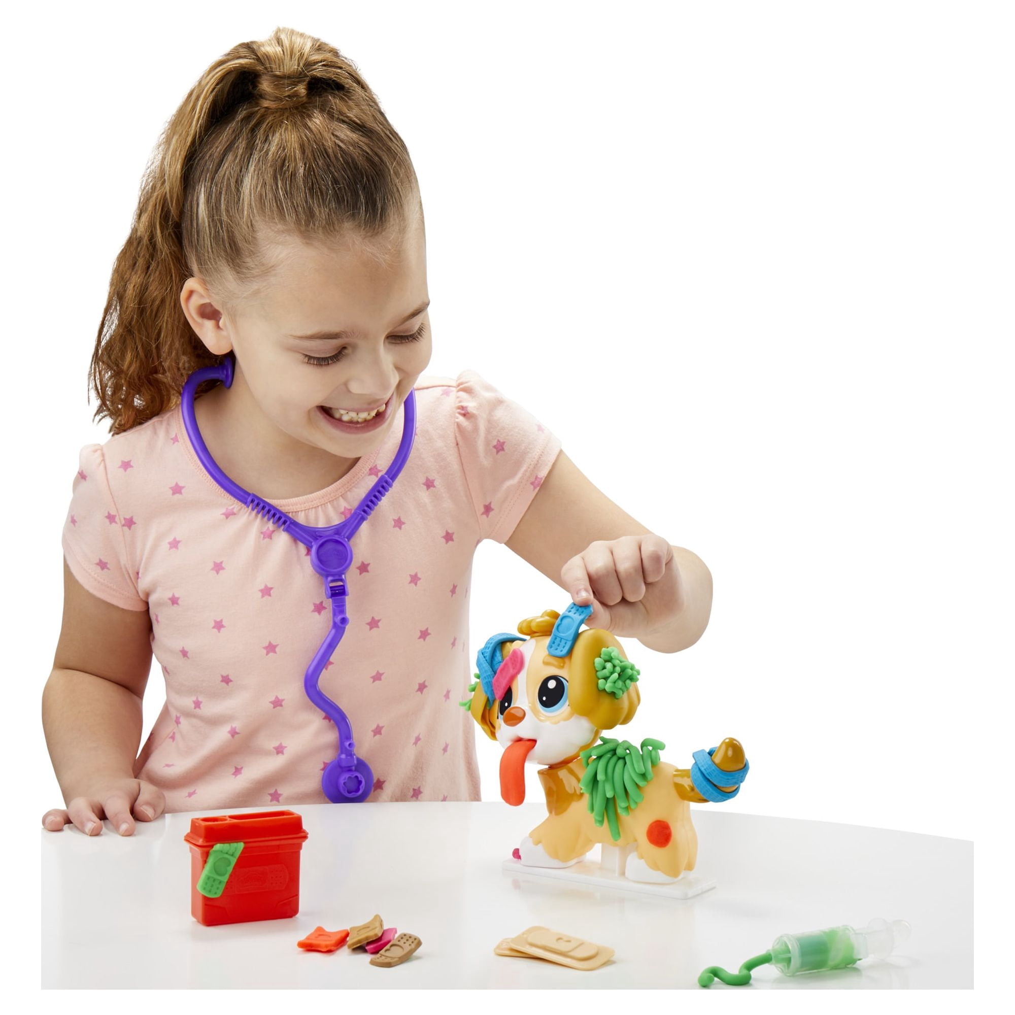 Play-Doh Care 'N Carry Vet Playset with Toy Dog and 10 Modeling Tools (5 Colors, 2 oz) 607k4