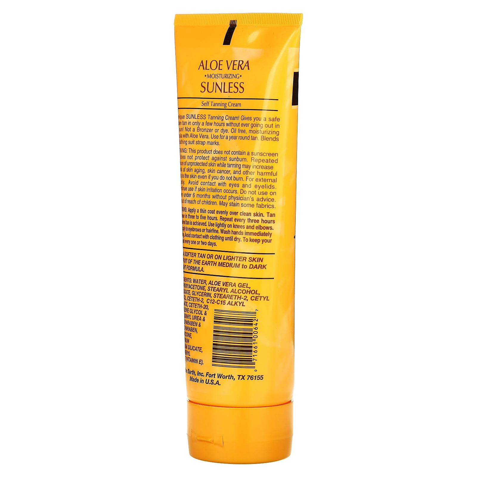 Fruit of the Earth Aloe Vera Sunless Self Tanning Cream (Deep Dark, 8 fl oz) 5ojz6