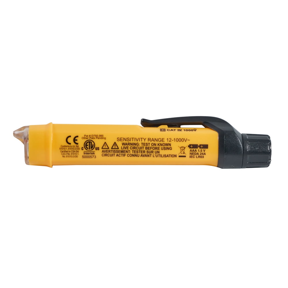 Klein Tools NCVT-3 Non-Contact Voltage Tester with Integrated Flashlight (Yellow, 1 Pack) thuk1