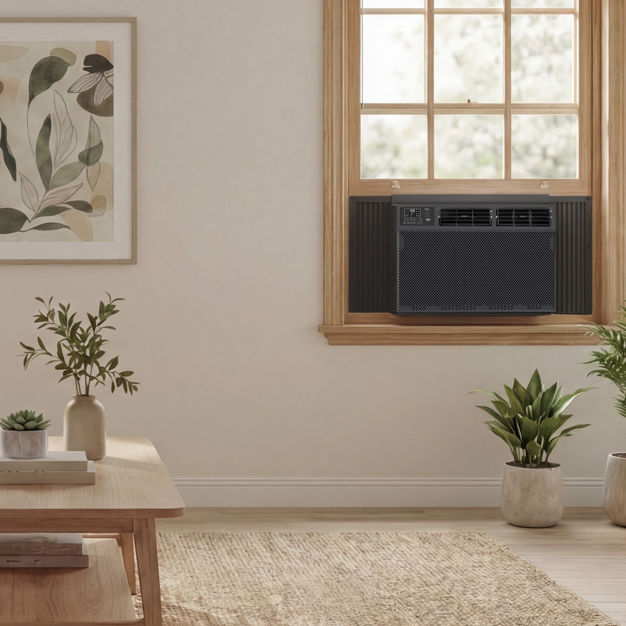TCL 8,000 BTU Smart Window Air Conditioner, 3-in-1 AC, Fan & Dehumidifier with App & Voice Control (Black, 250 Sq ft) sv9nk