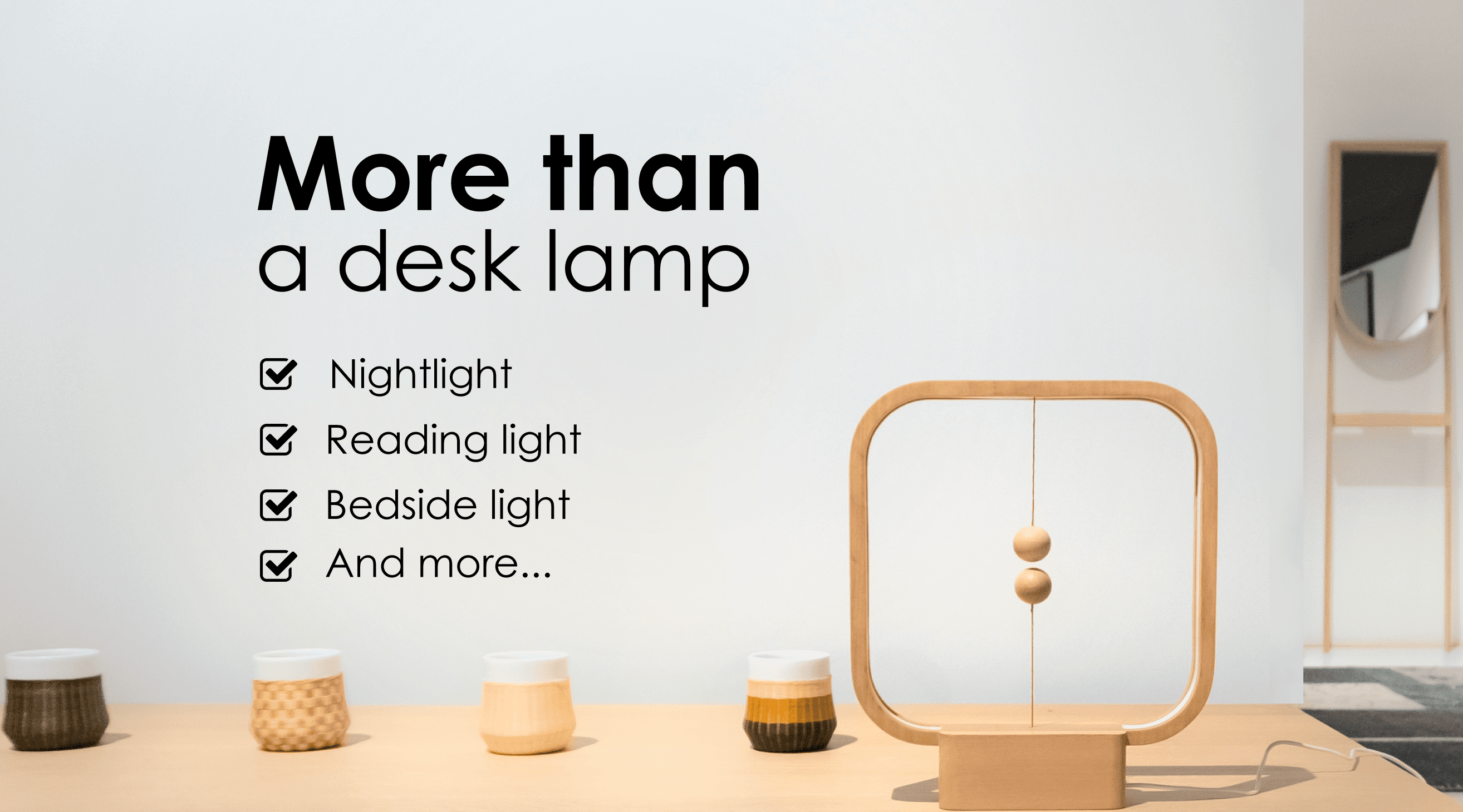 DesignNest Heng Balance Desk Lamp Square (Light Wood, 15.75 in) 2bp1o