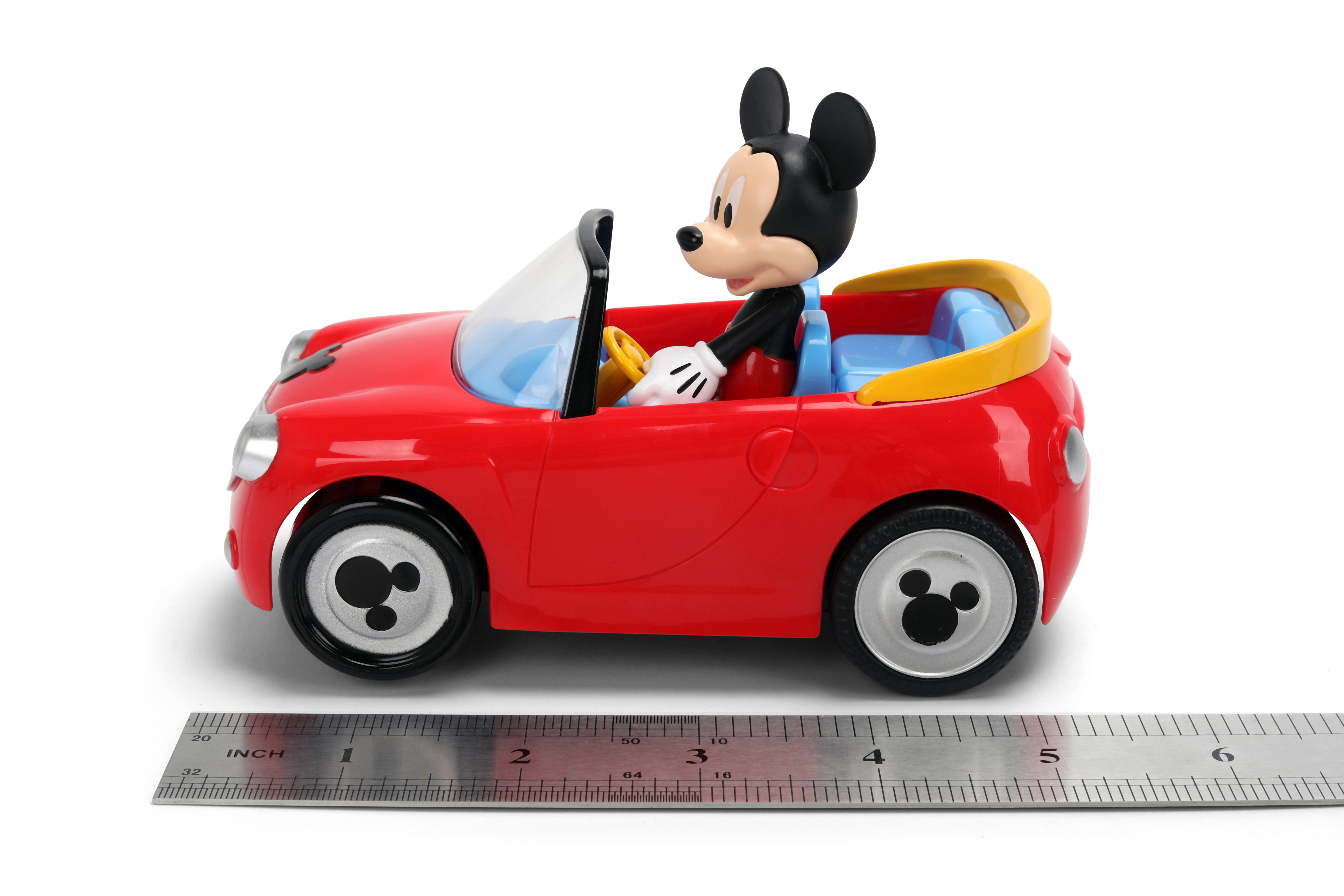 Disney Mickey Mouse Roadster RC Car Remote Control Vehicle (Red, 5.5 in) 2dgst