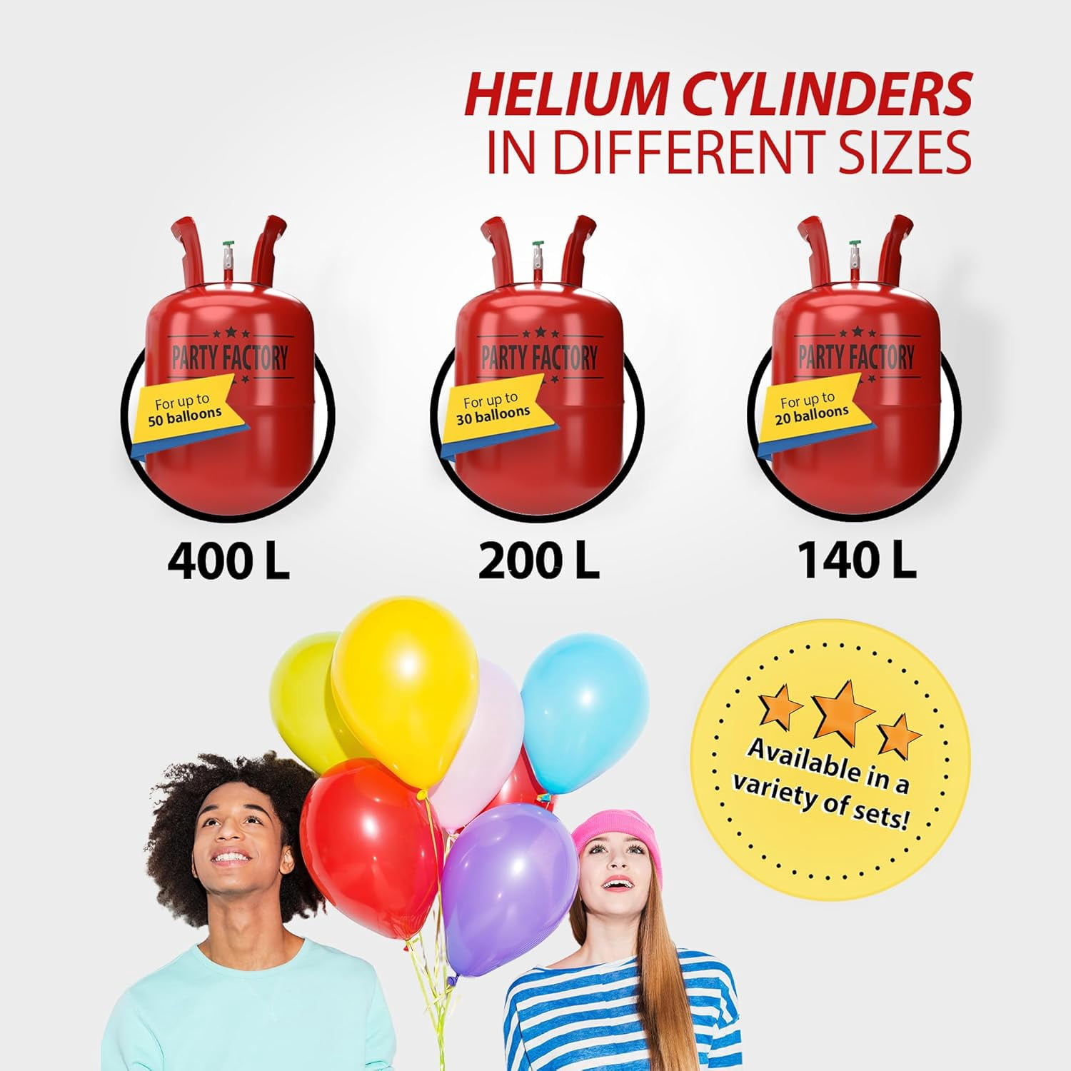 Party Factory Disposable Helium Tank for 50 Latex Balloons (14.1 cu. ft.) 9cpme