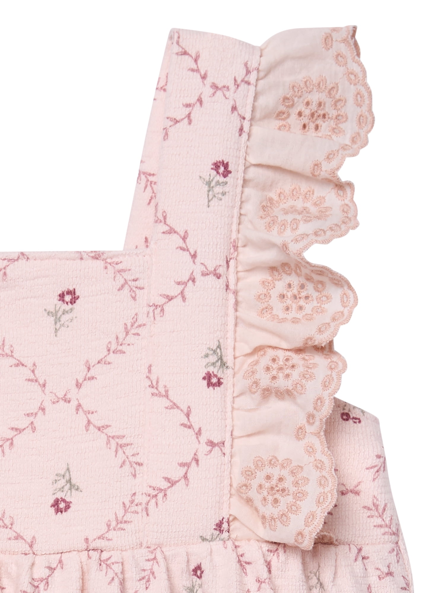 Modern Moments by Gerber Baby Girl Long Leg Romper with Ruffle Detail (White, 0-24 Months) 2nytr