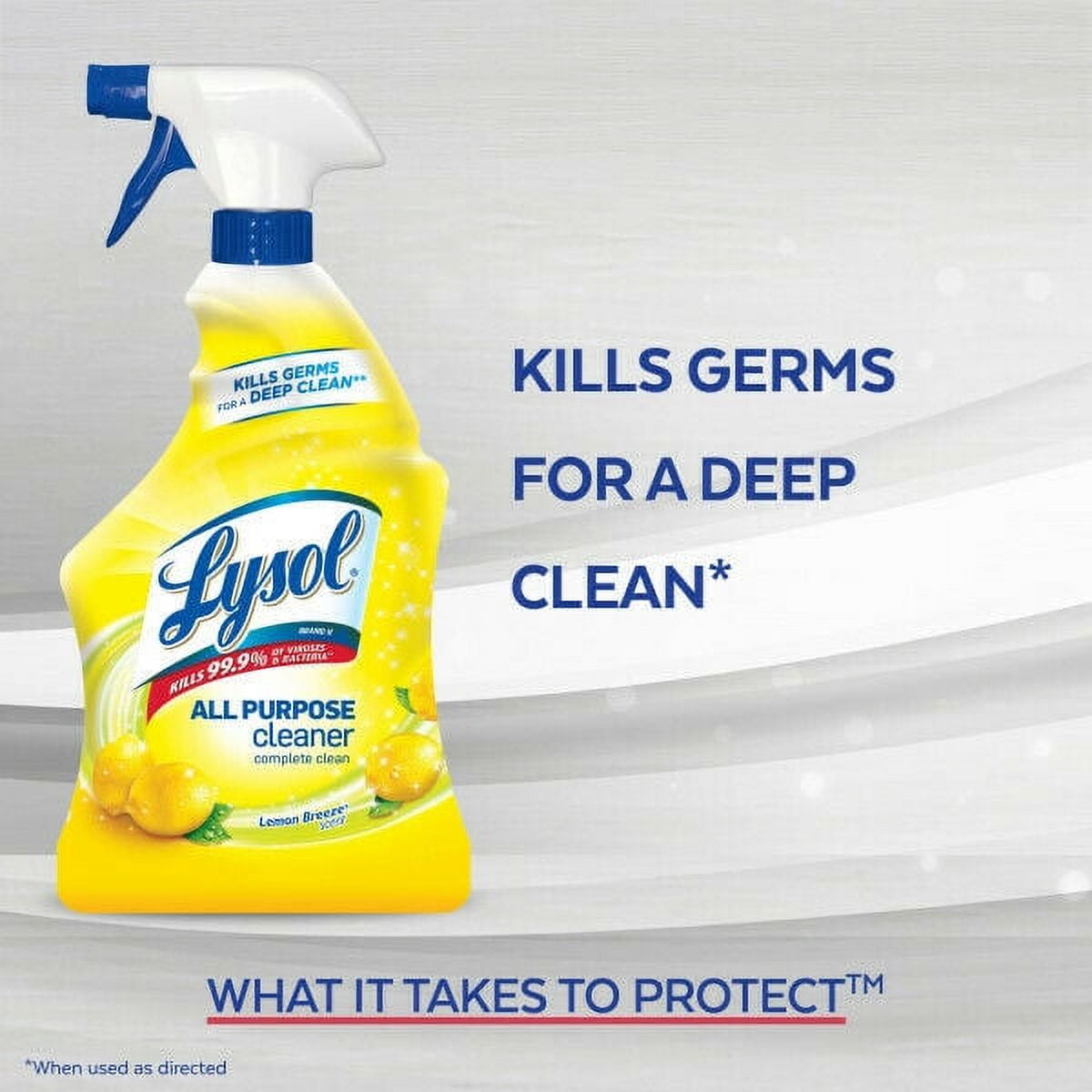 Lysol Multi-Purpose Cleaner with Bleach, Heavy-Duty Disinfectant for Kitchen and Bathroom (White, 32 oz, 6 Pack) fbvy4