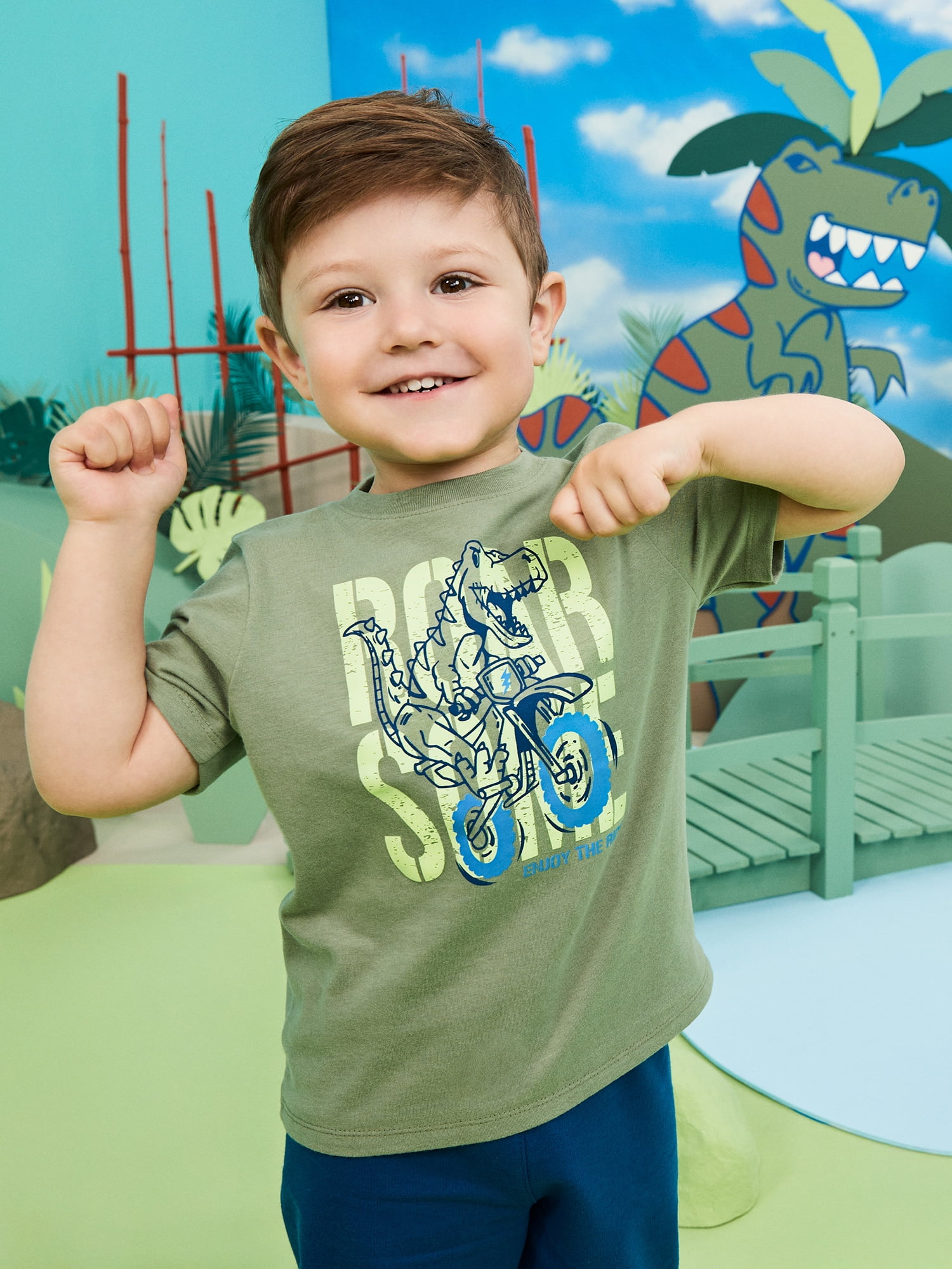 Garanimals Baby & Toddler Boy Graphic Short-Sleeve T-Shirts (Blue, 3-Pack) tu780