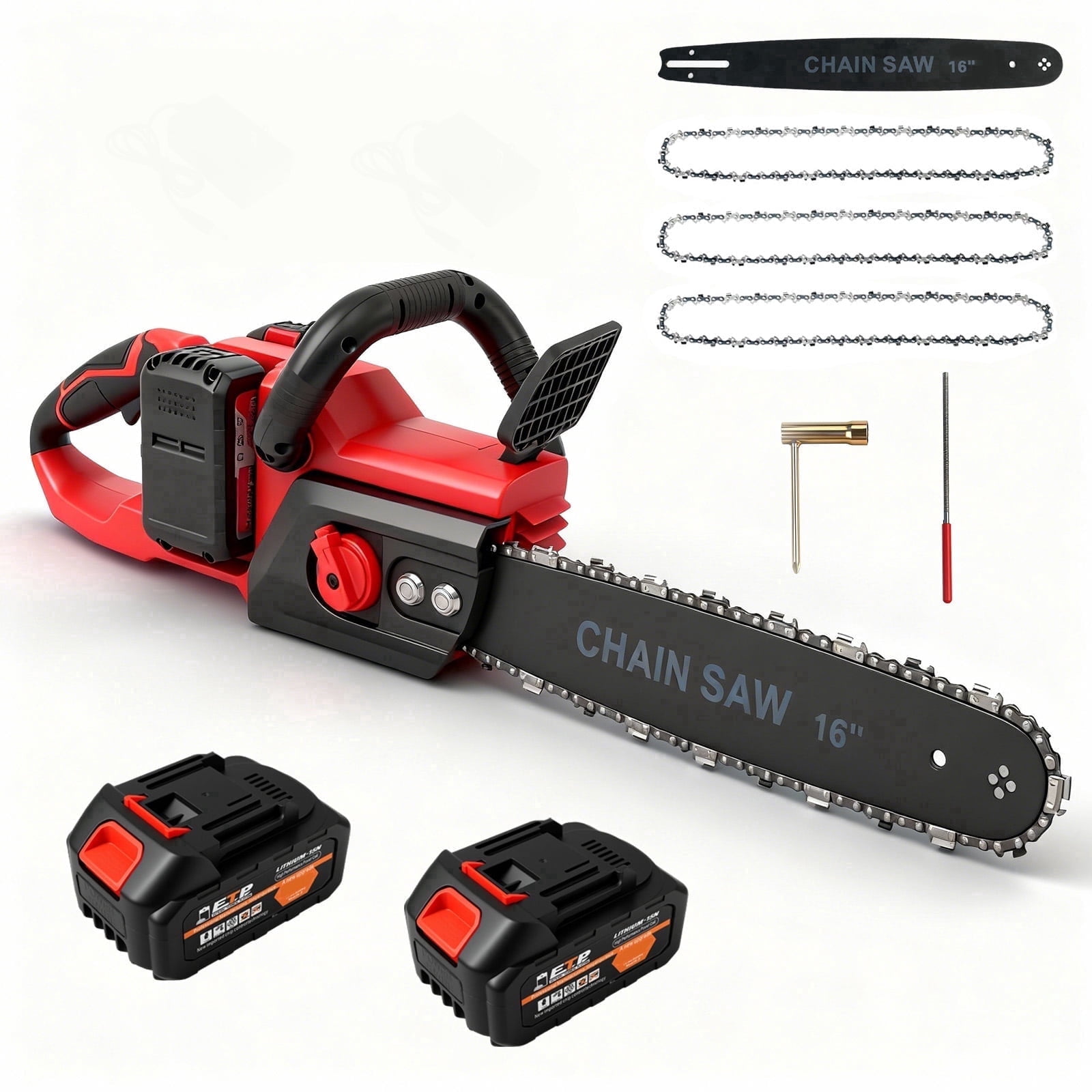 CATGOOD 16-inch Cordless Electric Chainsaw, High-Power Brushless Motor for Wood Cutting and Tree Trimming (Black, 16-inch) xxi47