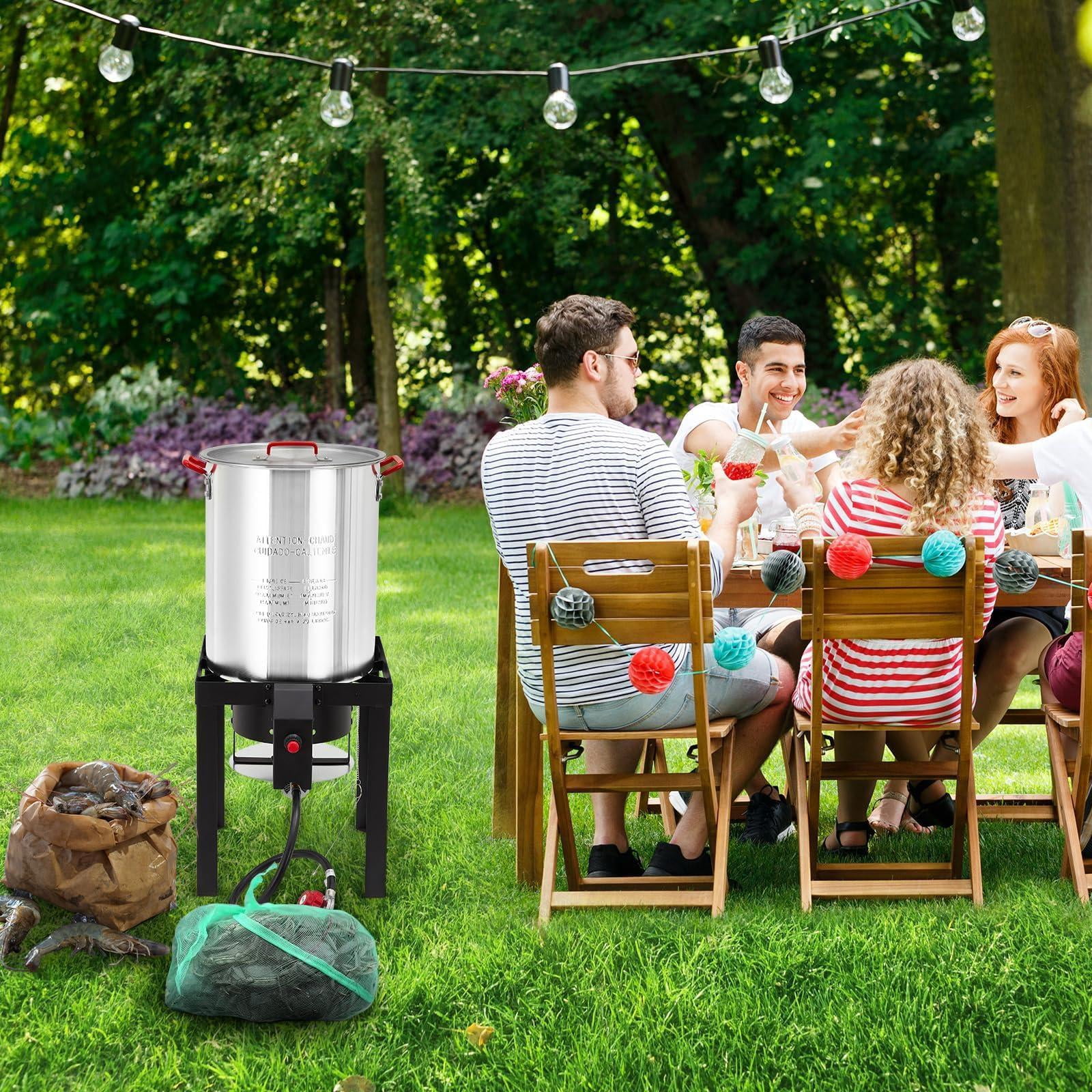 Outdoor Gourmet Propane Turkey and Seafood Fryer Kit (30QT and 10QT Dual Pot Set) ealm2